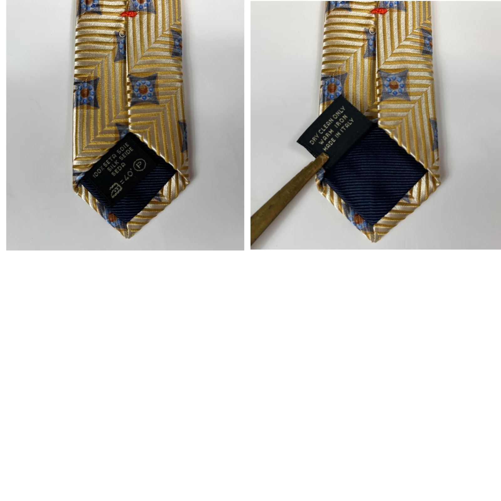 Ermenegildo Zegna VINTAGE Ermenegildo Zegna Silk Tie Foulard Gold Made in Italy Men’s Tie 57"-60" Wide 3.75" 100% Silk"} Size ONE SIZE - 8 Thumbnail
