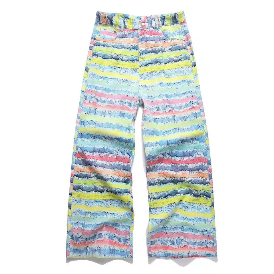 Japanese Brand 3D Striped Printed Pant Size US 29 - 7 Thumbnail