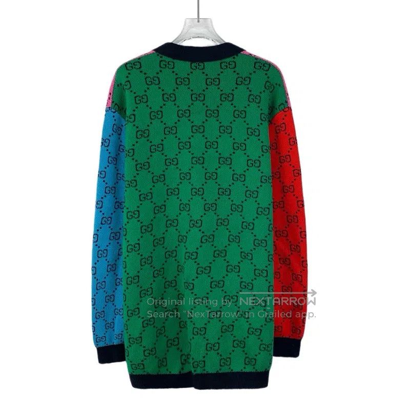Gucci Gucci Colour-matched logo jacquard full-printed wool V-nec Size XS / US 0-2 / IT 36-38 - 2 Thumbnail