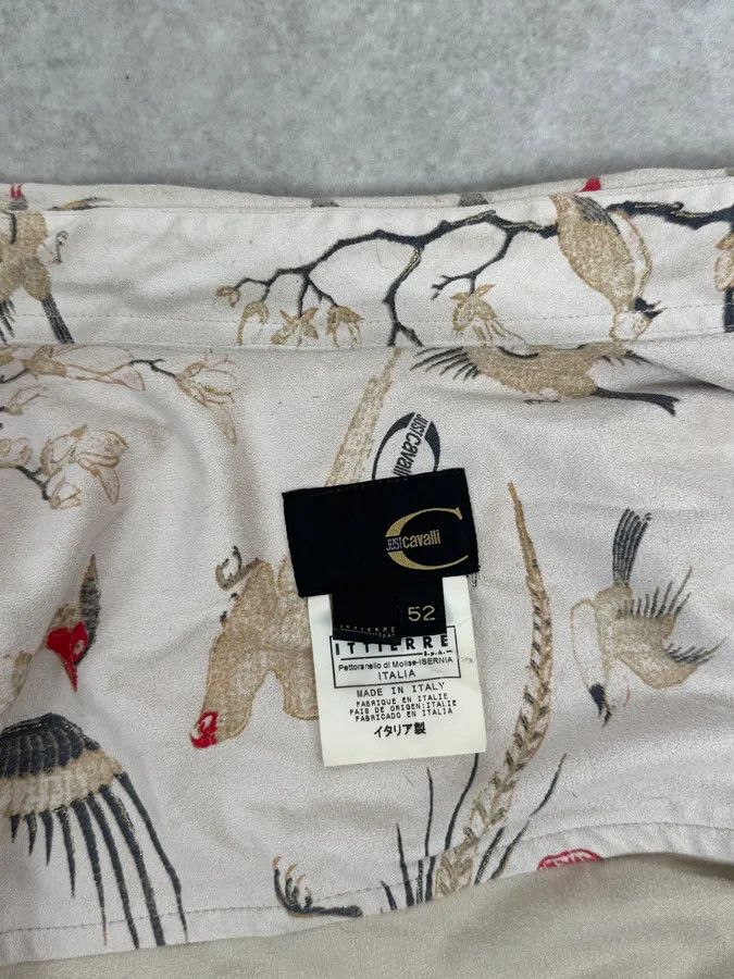 Roberto Cavalli AW2003 Cavalli Asian Fantasy World Bird Cream Shirt Size US M / EU 48-50 / 2 - 12 Thumbnail