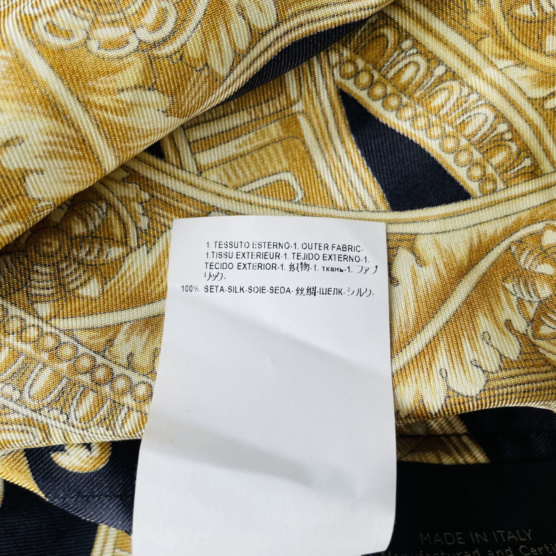 Versace Versace Silk Patterned LS Shirt Men's Black & Yellow 39 Size US M / EU 48-50 / 2 - 7 Thumbnail