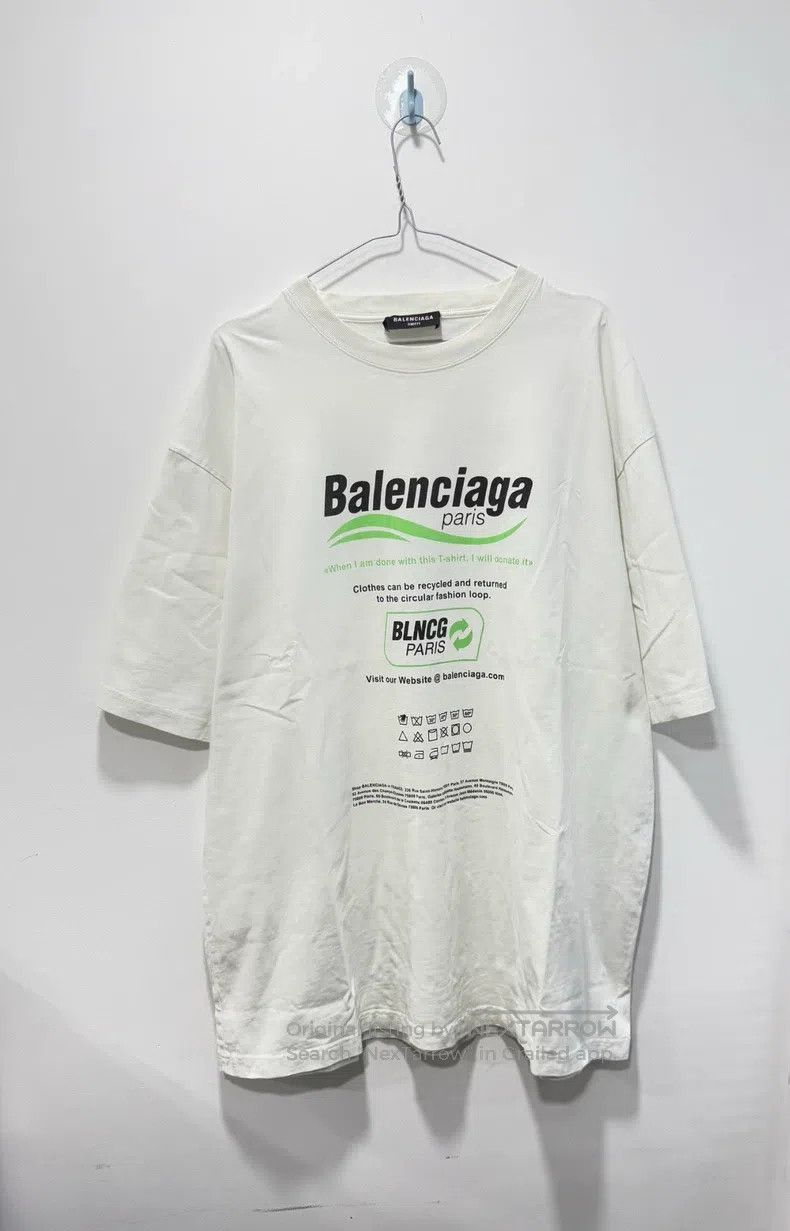 Balenciaga Balenciaga White Eco-Friendly Short Sleeve T-Shirt Size M Size US M / EU 48-50 / 2 - 1 Thumbnail