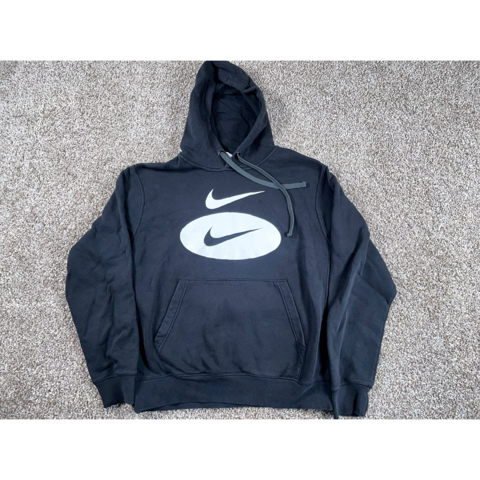 Nike Nike Hoodie Drawstring Double Swoosh Adult Large Black Sweatshirt DM5458-010 Size US L / EU 52-54 / 3 - 2 Thumbnail