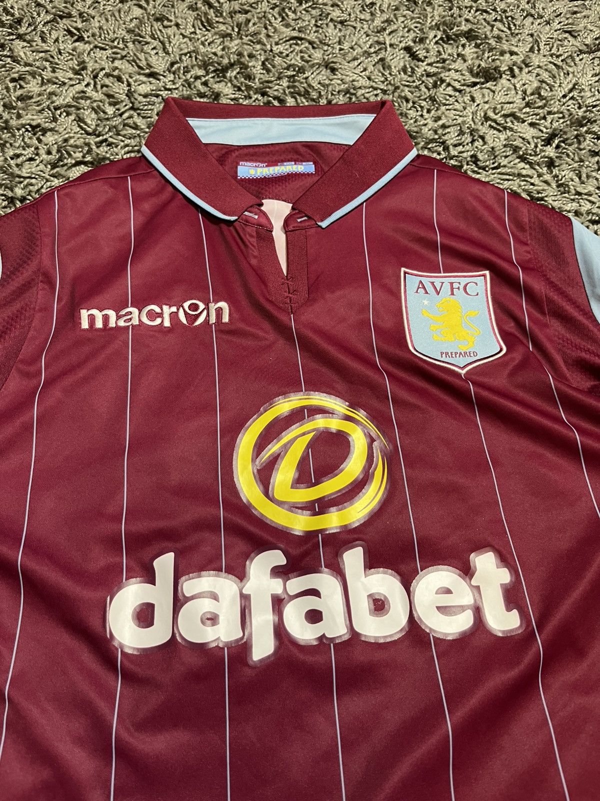 Macron ASTON VILLA 2014/15 MACRON SOCCER POLYESTER FOOTBALL SHIRT Size US XL / EU 56 / 4 - 2 Thumbnail