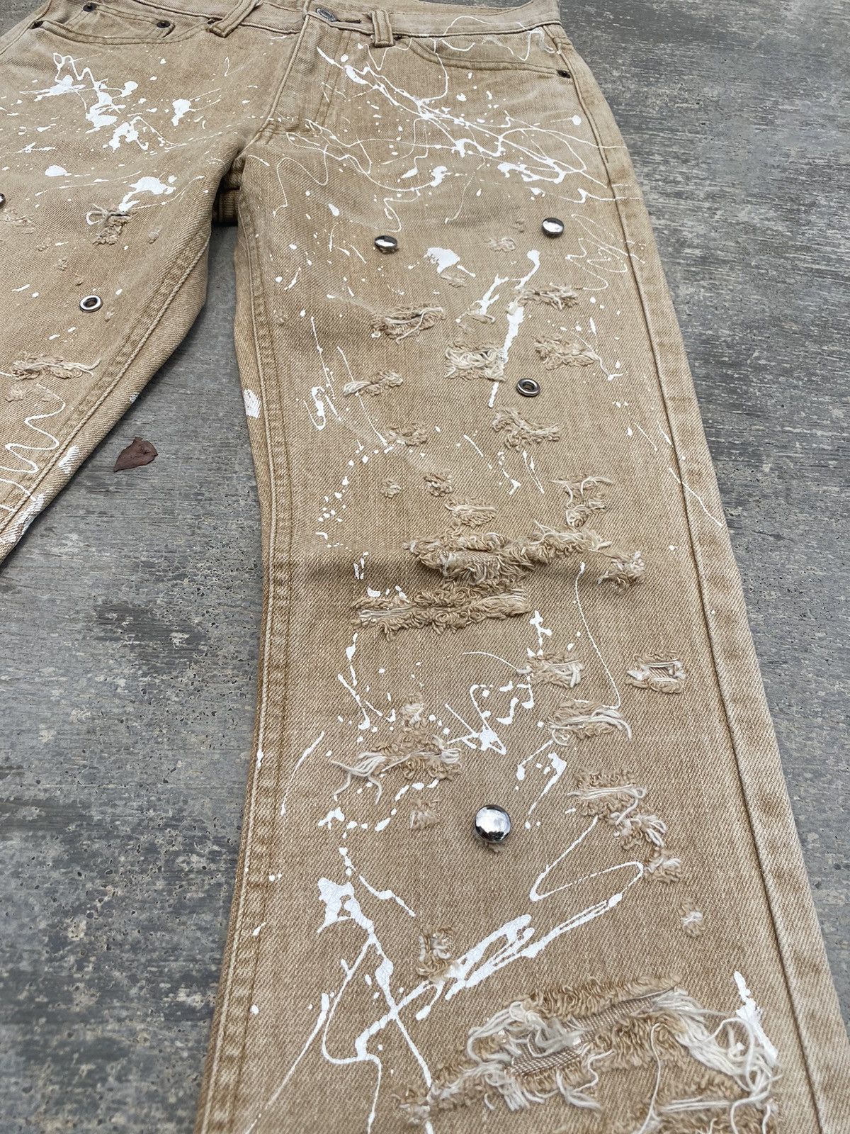 Japanese Brand × Vintage VINTAGE BOBSON DISTRESSED FLARE STUD PAINT SPLASH TORNADO Size US 28 / EU 44 - 5 Thumbnail