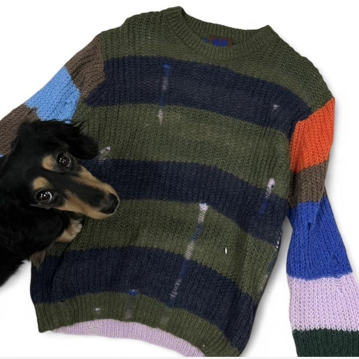 Heaven by Marc Jacobs Striped Crew Neck Pullover Size US M / EU 48-50 / 2 - 1 Thumbnail