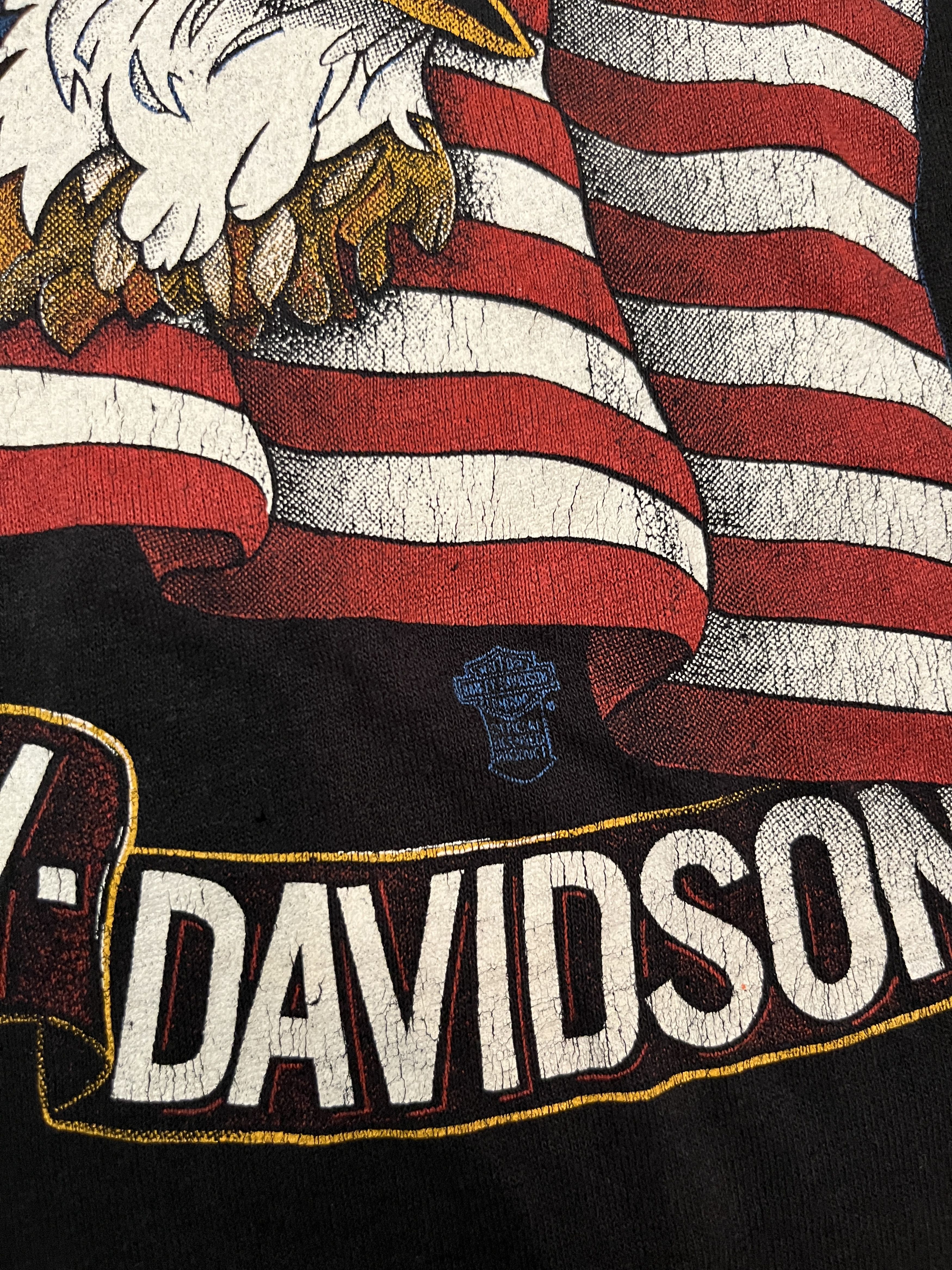Harley Davidson Rare Vintage 80s Harley-Davidson Single Stitch Eagle Tee Size US L / EU 52-54 / 3 - 3 Thumbnail