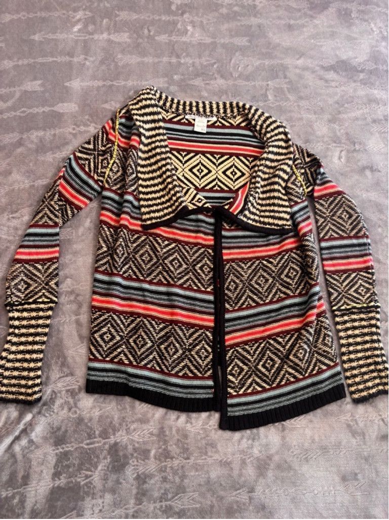 American Rag Women's American Rag Cardigan XS Black Red Patterned Size XS / US 0-2 / IT 36-38 - 1 Thumbnail