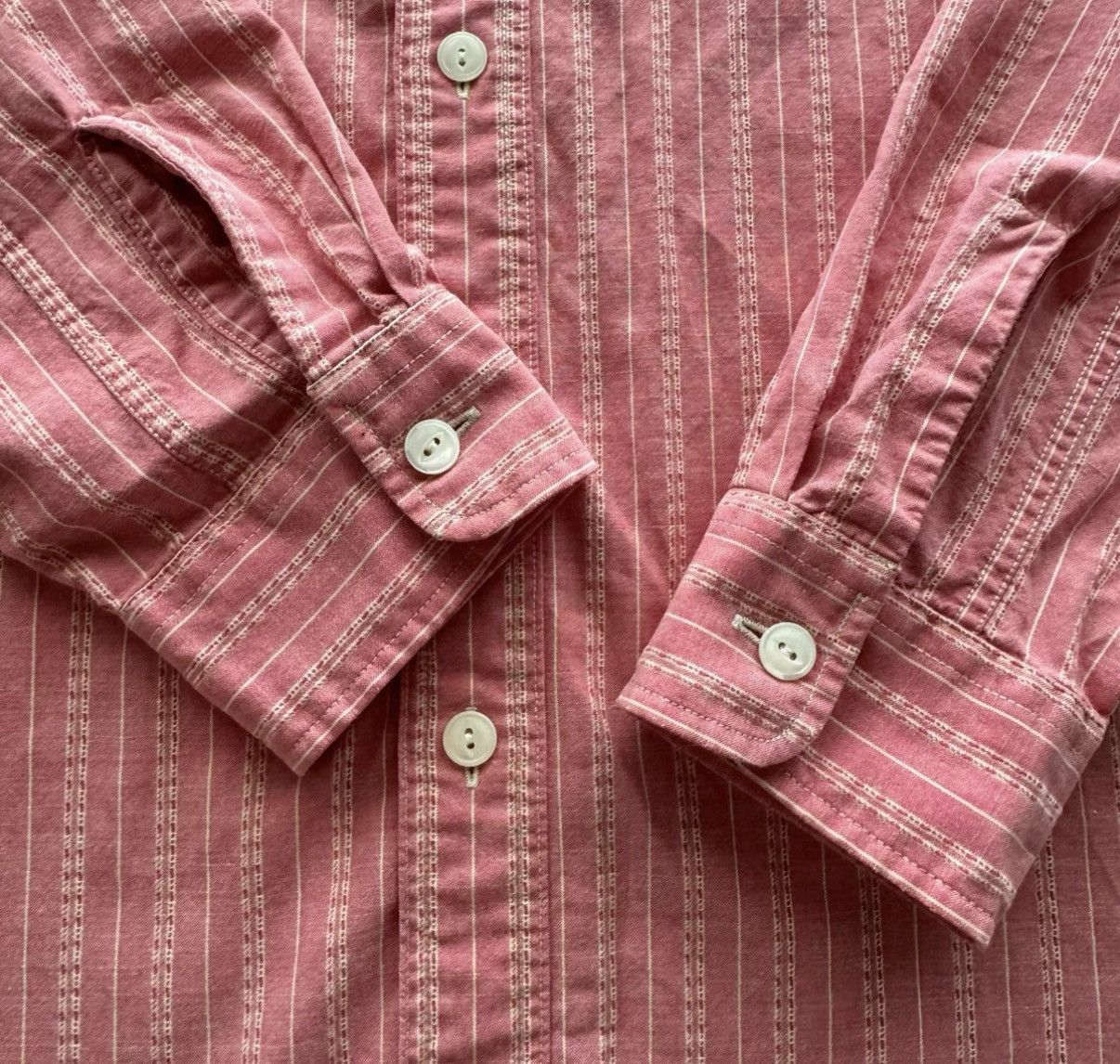 RRL Ralph Lauren RRL Ralph Lauren Double RL Pink Stripe Shirt K22 Size US M / EU 48-50 / 2 - 4 Thumbnail