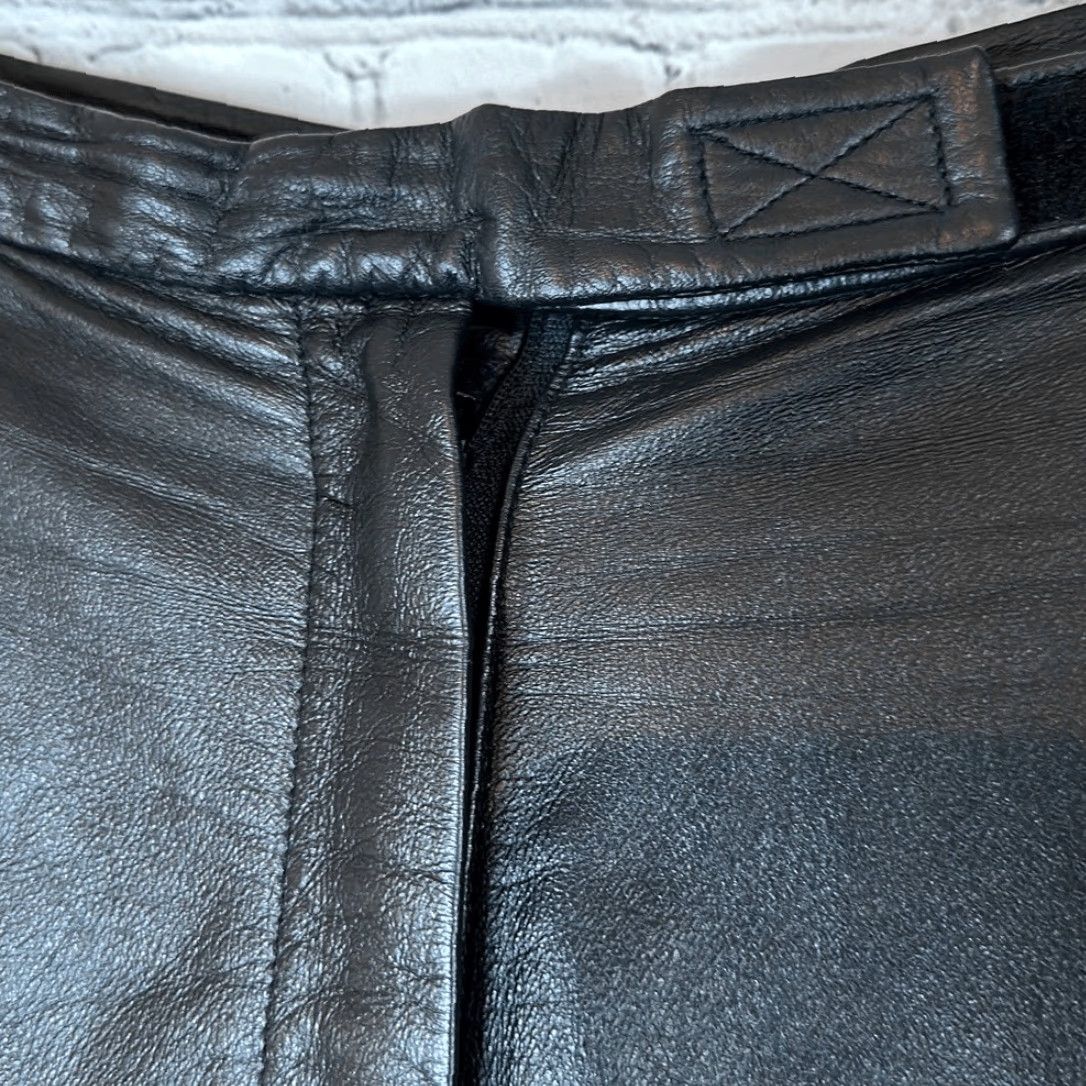 Vintage Apostrophe Women’s Leather Pants Black Size 10 Chino Pants Womens Leather Pants 10 Black Size 32" / US 10 / IT 46 - 5 Thumbnail
