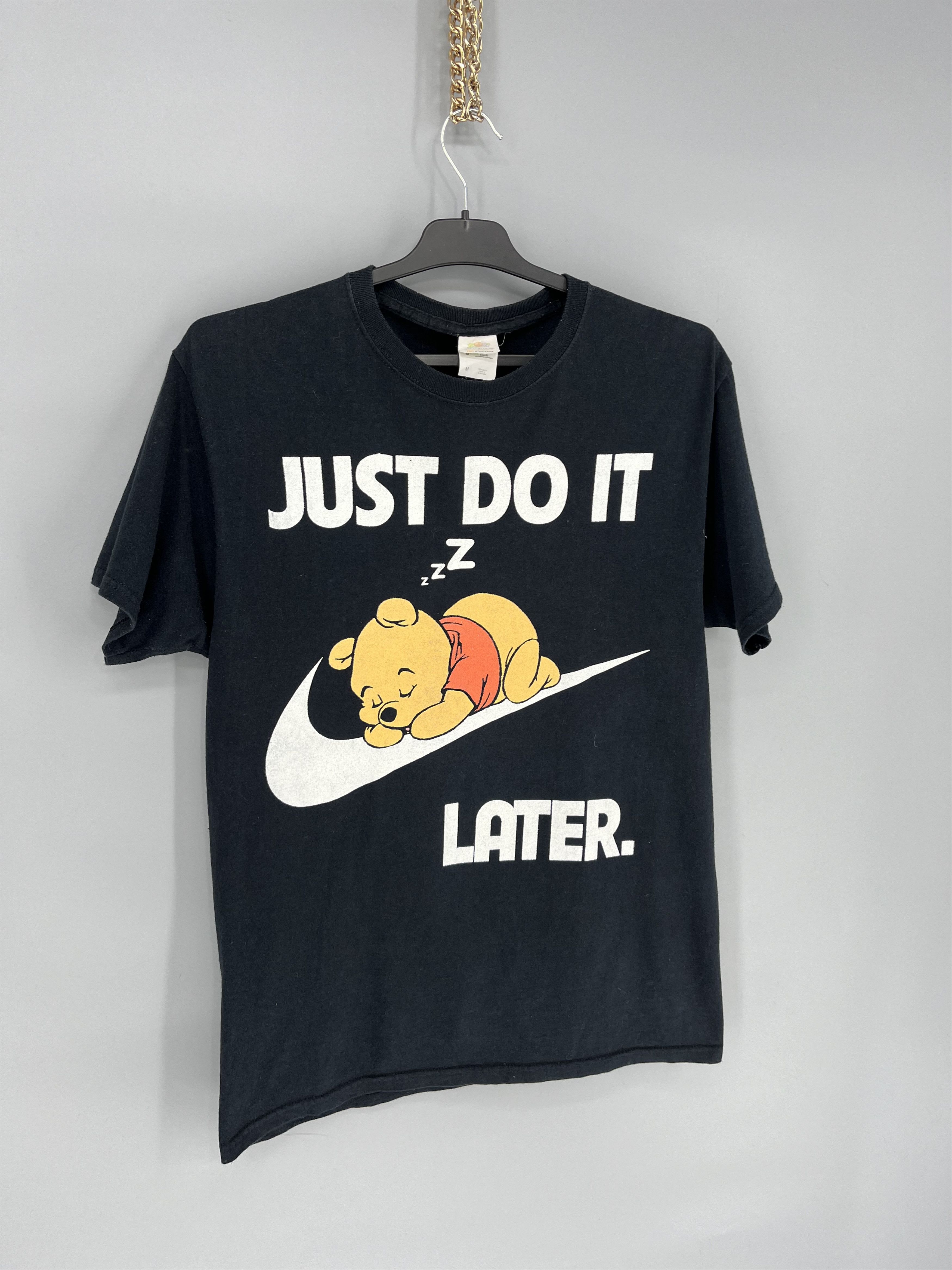 Other Vintage Winnie the Pooh Adult “ Just Do It Later ” Humor Tee Size US M / EU 48-50 / 2 - 2 Thumbnail