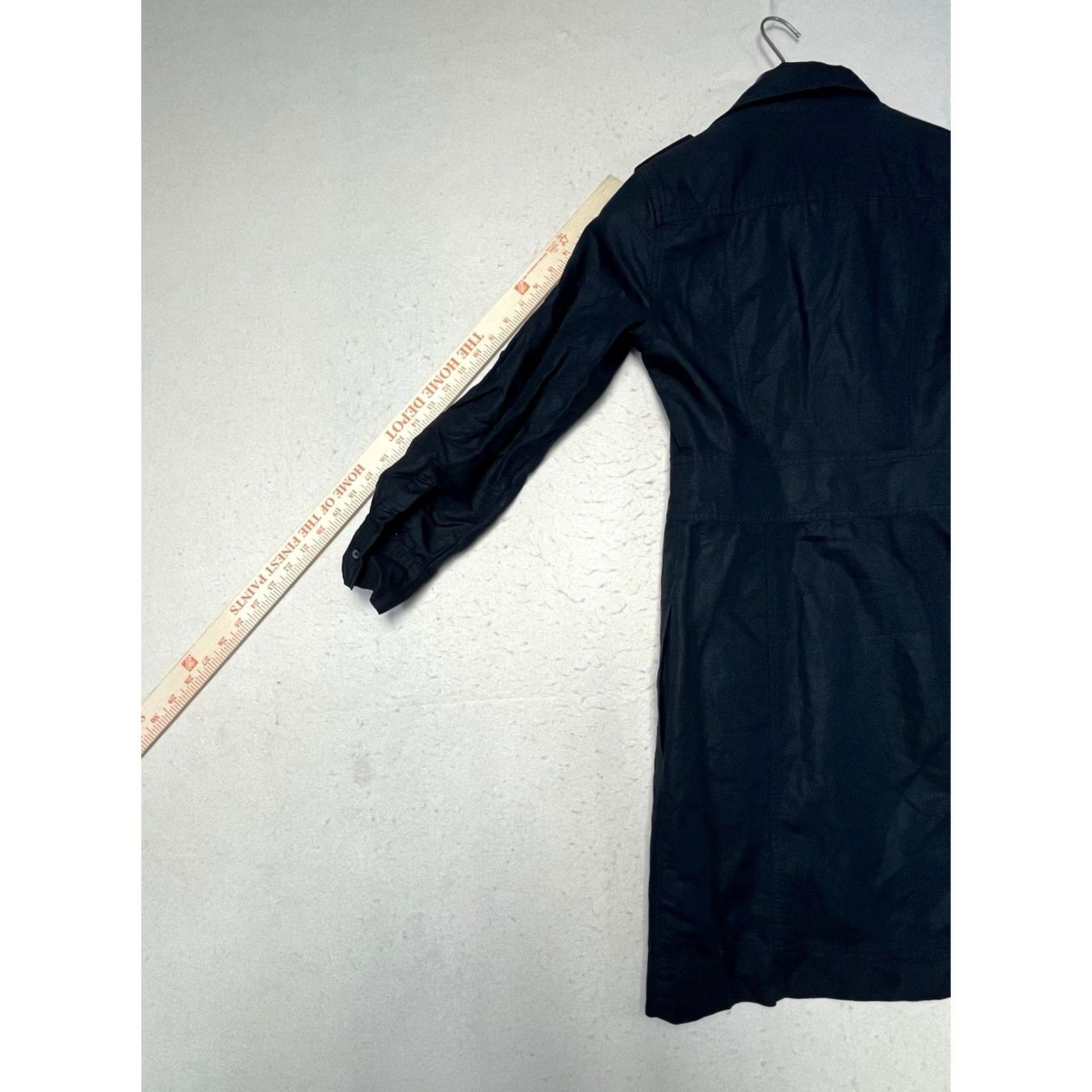 Banana Republic Banana Republic Women's Shirt Dress Black Button-Up Midi Long Sleeve Size 2 Cotton Hemp Canvas Regular Casual Workwear Size XS / US 0-2 / IT 36-38 - 5 Thumbnail