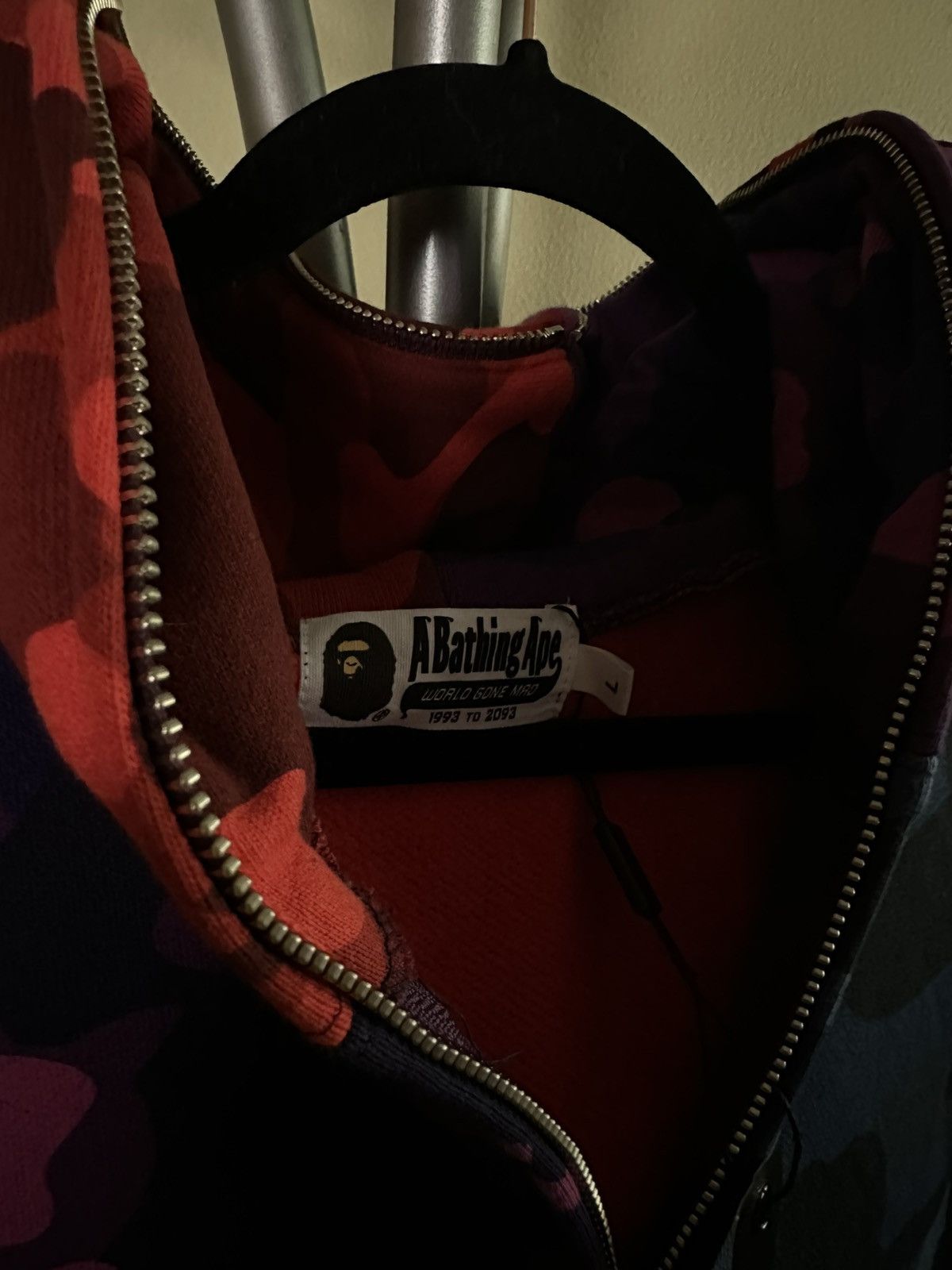 Bape COLOR CAMO FULL ZIP SHARK HOODIE (PURPLE) Size US L / EU 52-54 / 3 - 2 Thumbnail