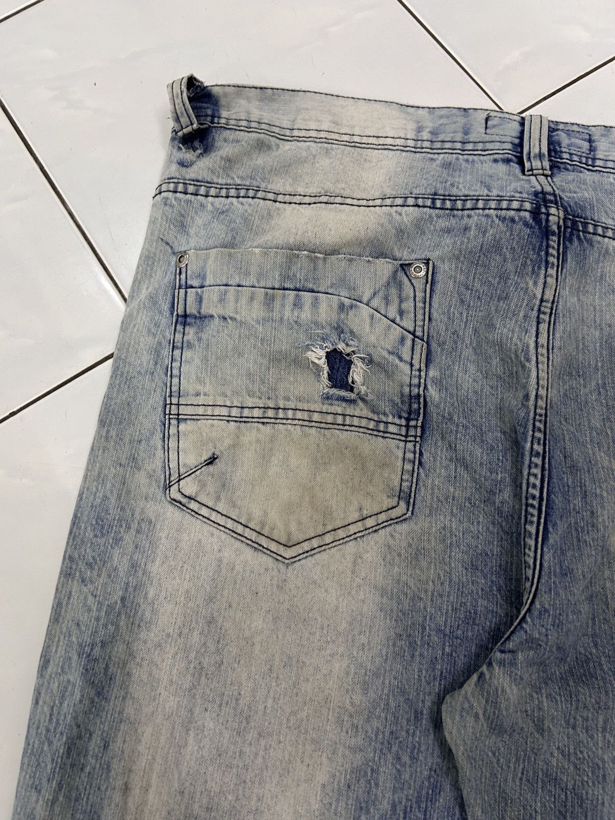 Southpole × Vintage 💥Vintage Southpole Denim Distressed Blue Wash Jeans Size US 42 / EU 58 - 10 Thumbnail