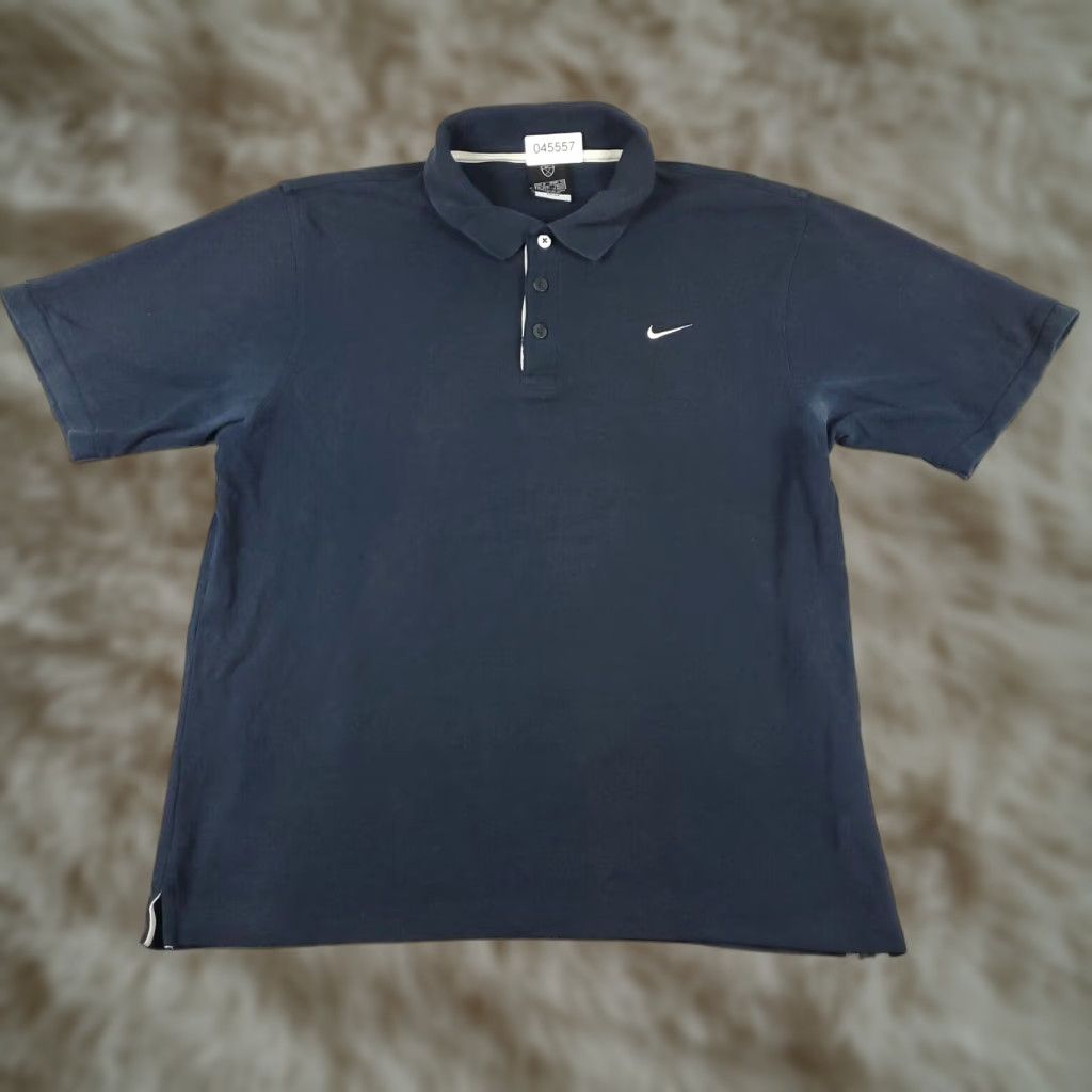 Nike VINTAGE Nike Polo Shirt Mens Medium Blue Golf Dri-Fit Nike Golf Regular Short Sleeve Cotton Blend Polyester Logo Solid 90s Modern Sports Mens Size US M / EU 48-50 / 2 - 1 Thumbnail