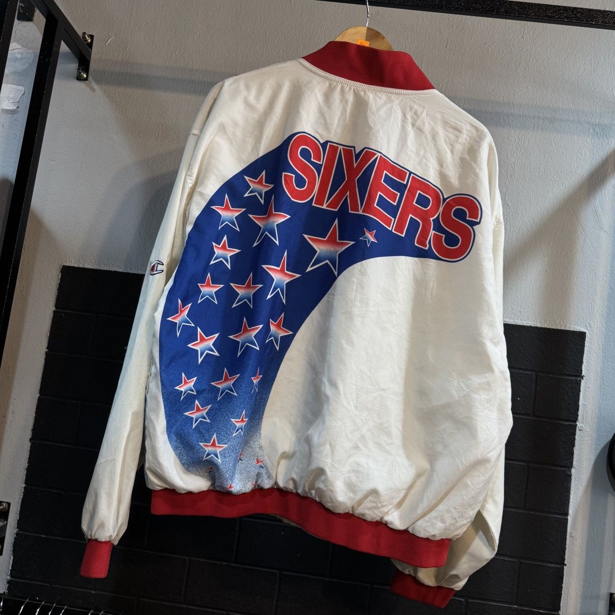 Champion × NBA × Vintage Vintage Champion Philadelphia 76ers NBA Warm Up Jackets Size US XL / EU 56 / 4 - 1 Thumbnail