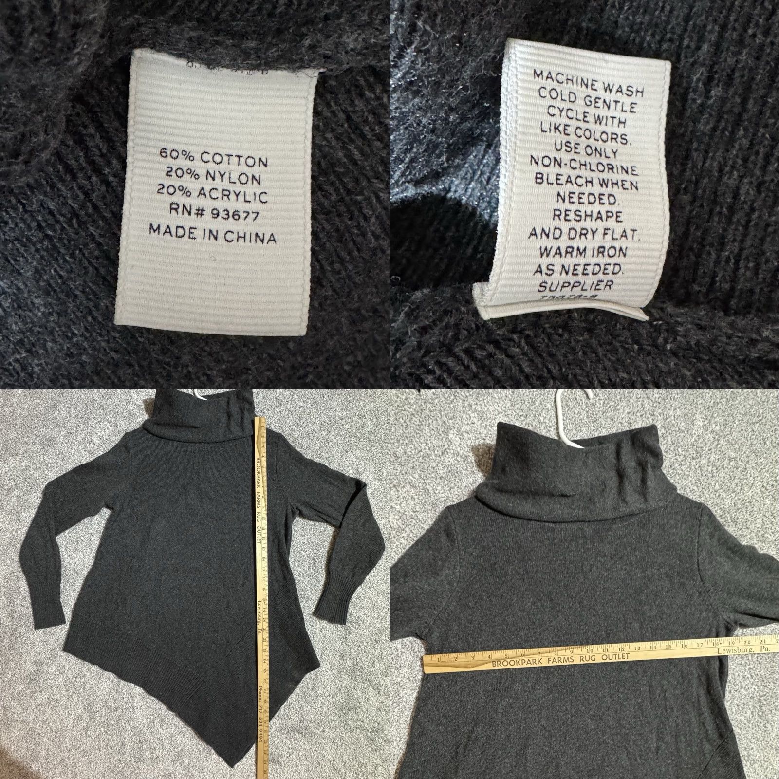 Vintage Stylus Sweater Womens Medium Gray Asymmetrical Turtleneck Lagenlook Chic Pullover Warm Casual Knit Shirt? Size M / US 6-8 / IT 42-44 - 8 Thumbnail