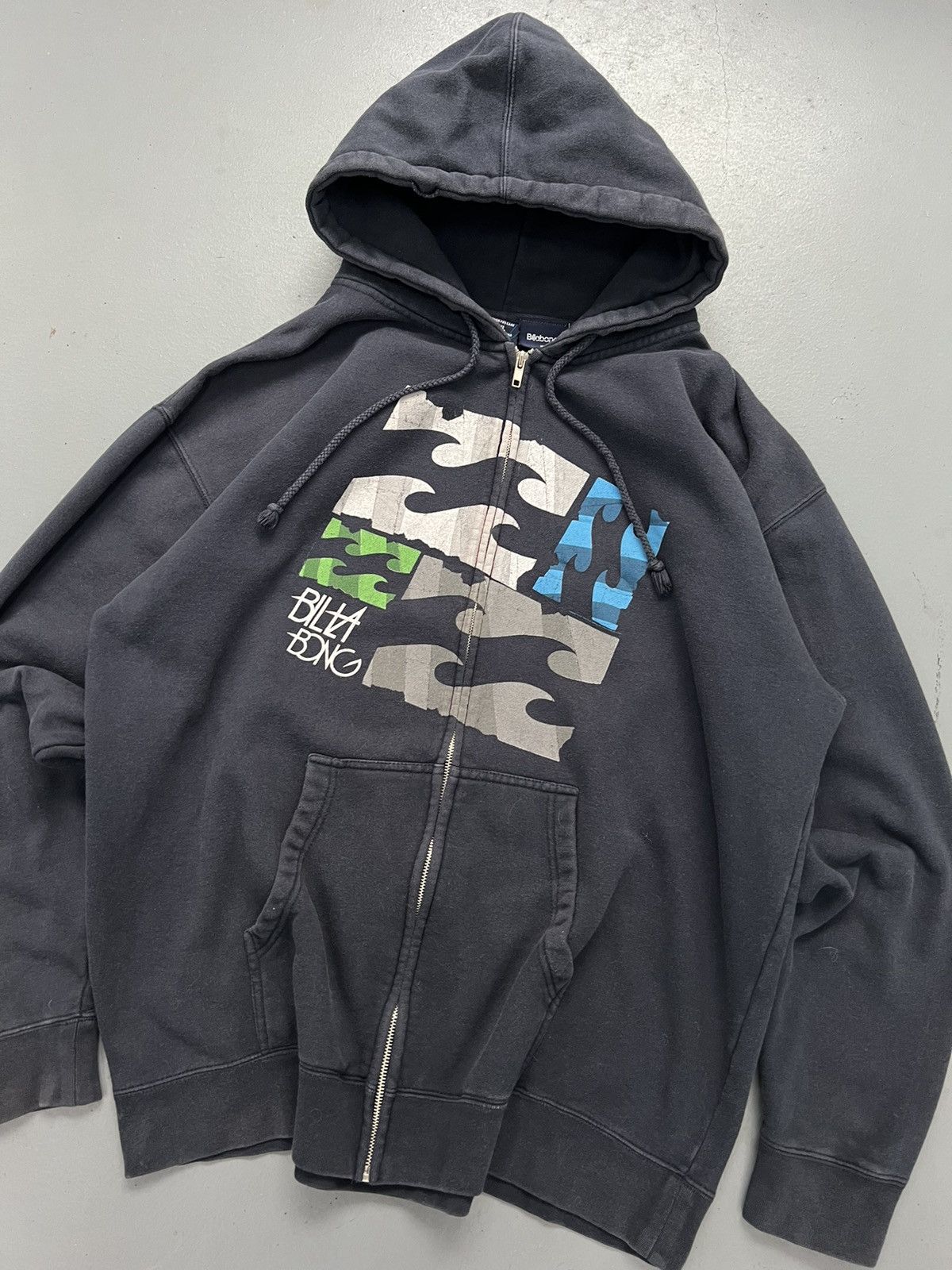 Billabong × Vintage Vintage Y2K Billabong surfer boxy big logo zip up hoodie Size US XL / EU 56 / 4 - 2 Thumbnail