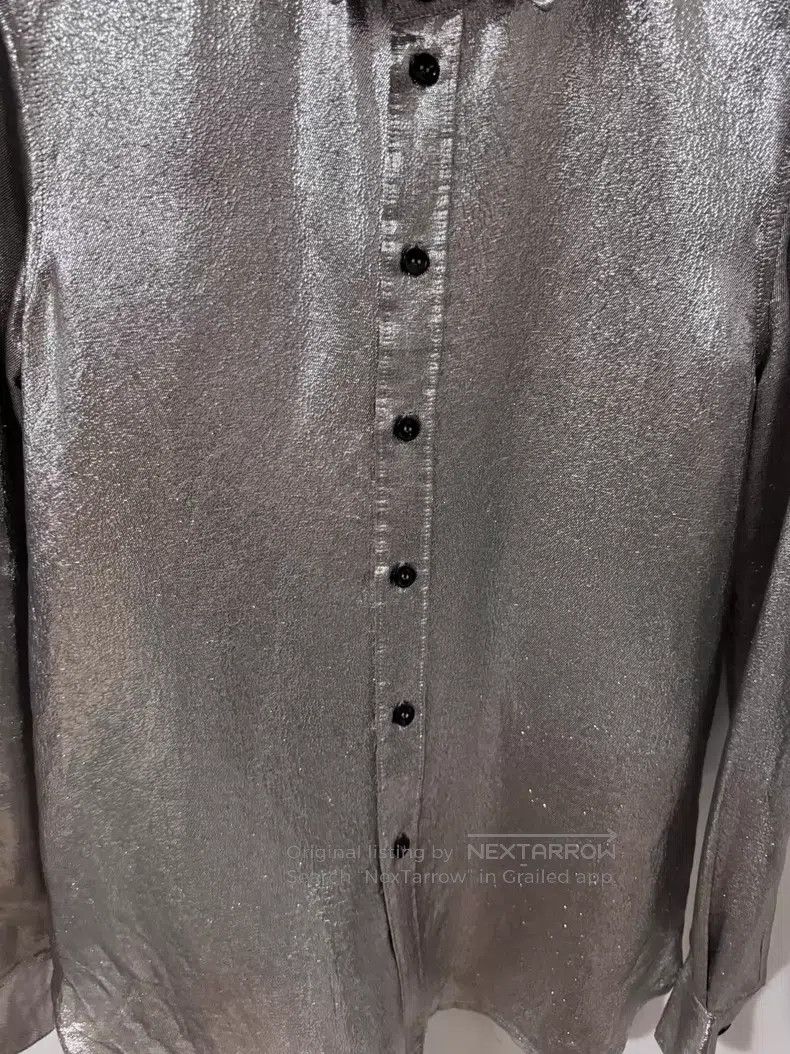 Saint Laurent Paris Saint Laurent Paris Mulberry Silk Shiny Silver Thread Shir Size XS / US 0-2 / IT 36-38 - 3 Thumbnail