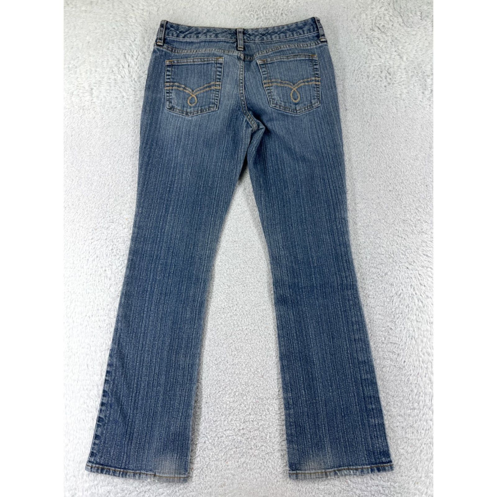 Vintage American Rag Cie Jeans Womens 5 Blue Denim Bootcut Low Rise 27x28 Cotton Blend 5-Pocket Design Size 27" / US 4 / IT 40 - 2 Thumbnail