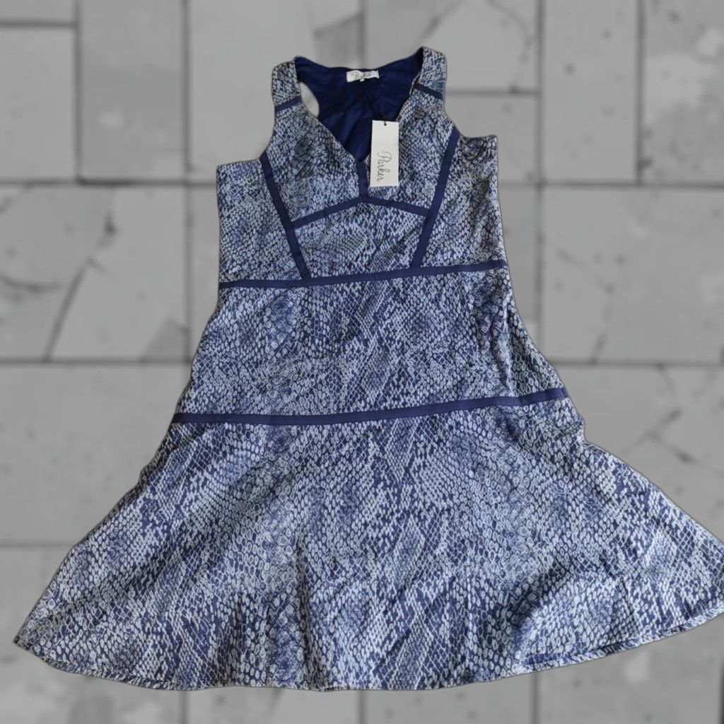 blue snakeskin dress Reformation main image 0