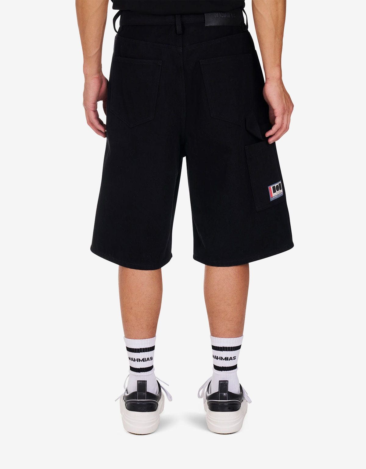 Nahmias Nahmias Black Denim Baggy Carpenter Shorts Size US 34 / EU 50 - 2 Thumbnail