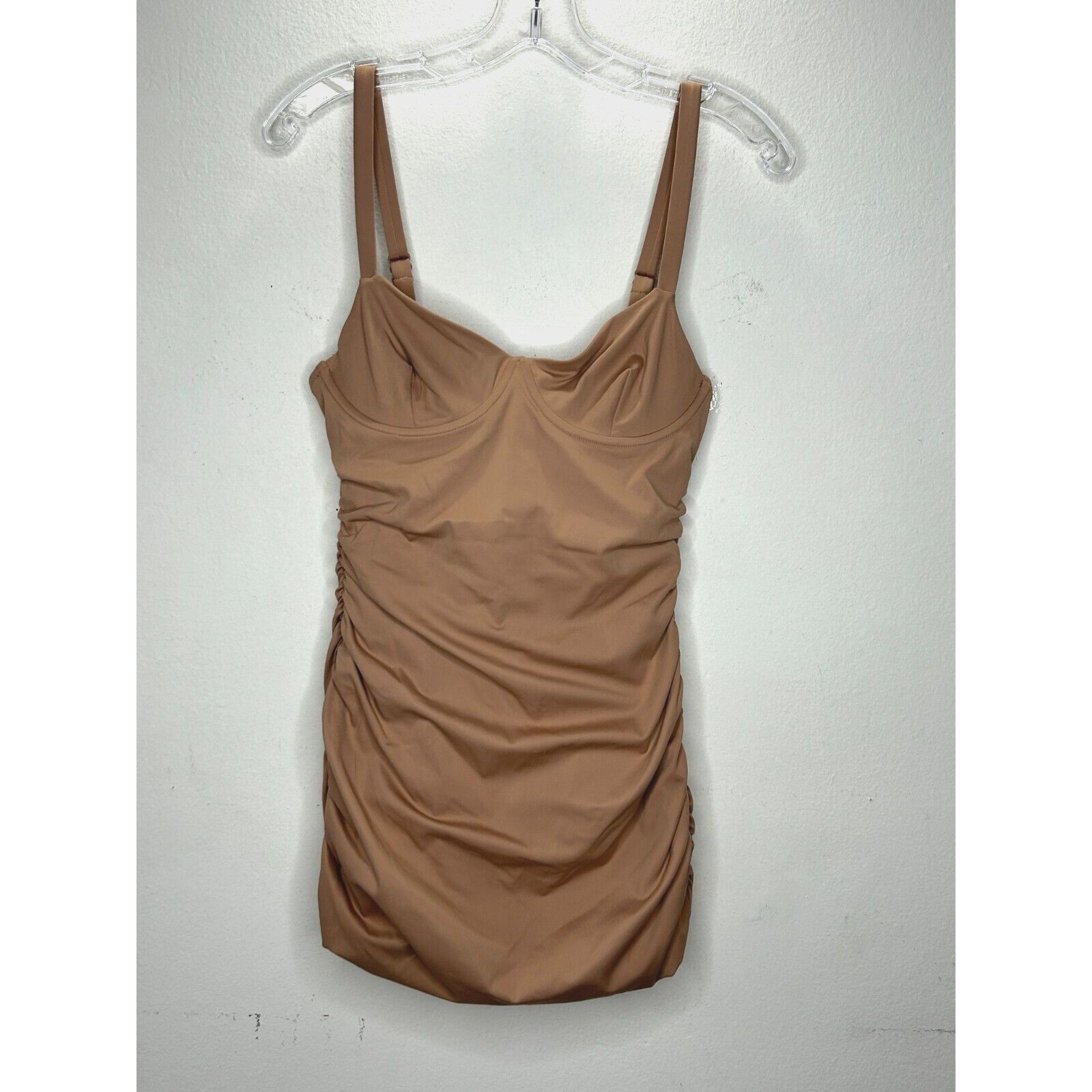 SKIMS NWT Skims Sienna Tan Sculpting Ruched One Piece Swim Dress S Size ONE SIZE - 11 Thumbnail