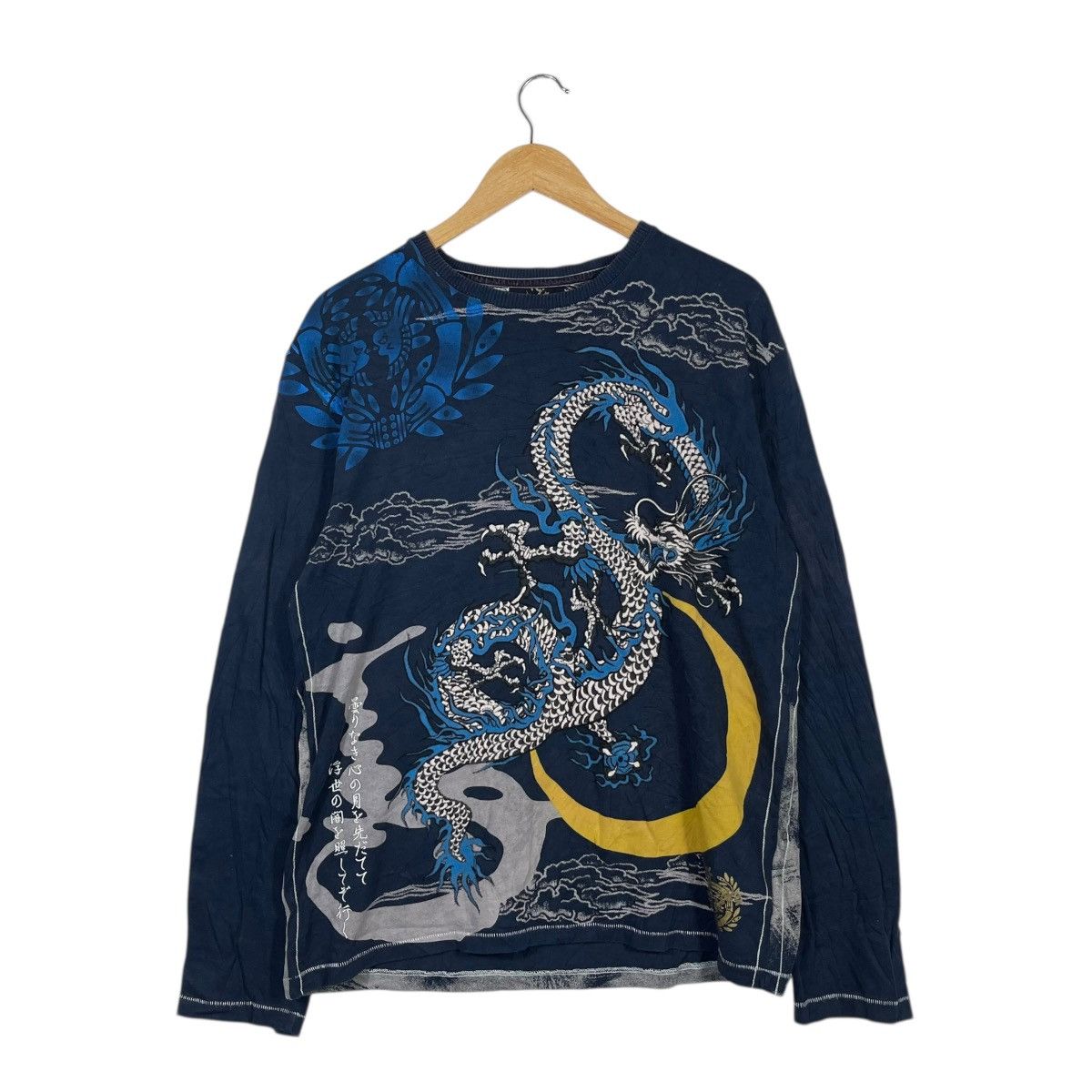 Vintage Senbu Japanese Dragon Long Sleeve Shirt Navy Y2K Tattoo Size US L / EU 52-54 / 3 - 1 Thumbnail