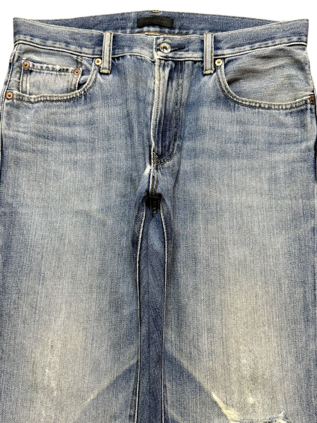 Uniqlo Vintage Y2K Uniqlo Light Faded Wash Distress Straight Leg Size US 32 / EU 48 - 3 Thumbnail