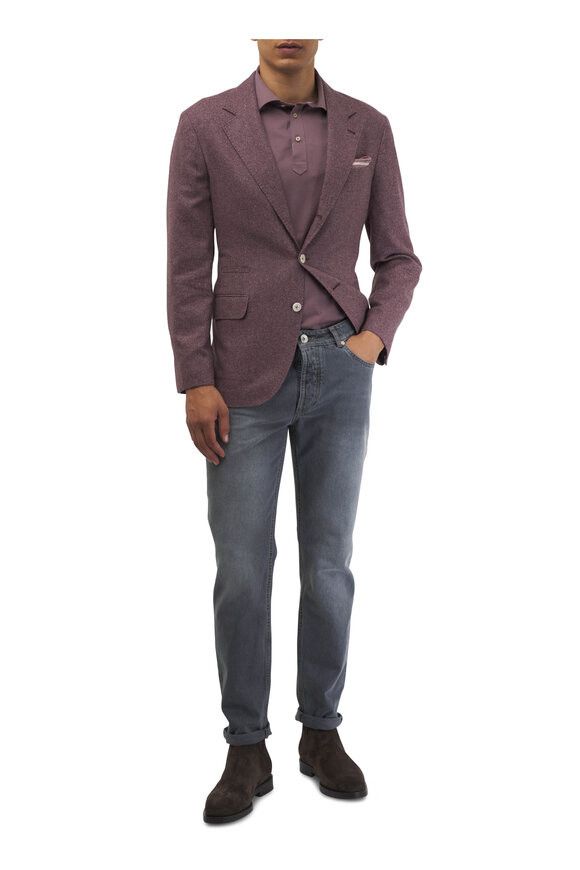 Brunello Cucinelli o1mtch0225 Mini Check Sportcoat in Rose Size US L / EU 52-54 / 3 - 3 Thumbnail