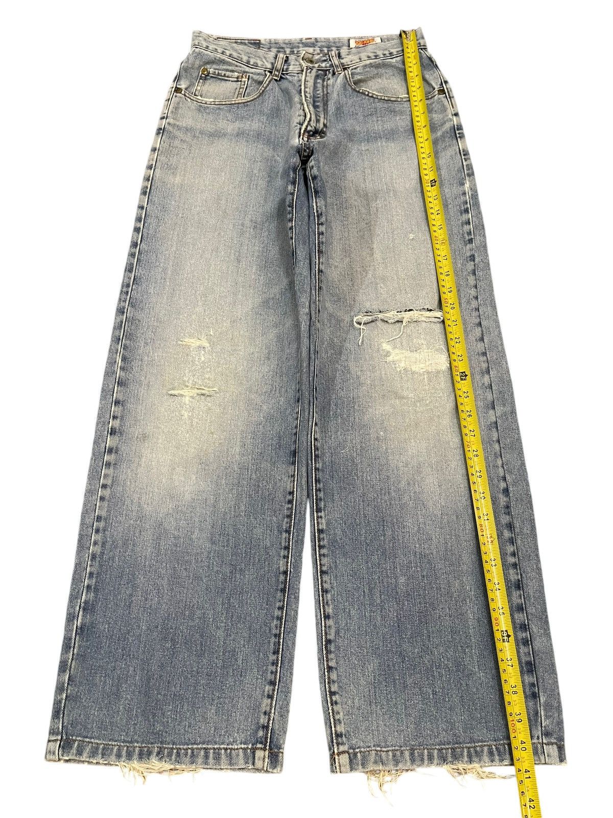 Big John Vintage 90s Big John Blue Wash Distressed Baggy Jeans Size US 29 - 14 Thumbnail