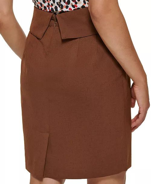 DKNY DKNY Brown Pencil Skirt With Tie in Front Size 10 Size 32" / US 10 / IT 46 - 5 Thumbnail