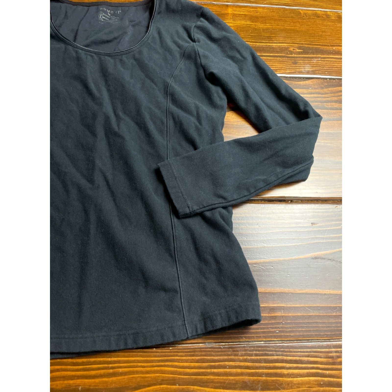 Vintage Ekouaer Shirt Women’s Size Medium Black Long Sleeve Round Neck Casual Modern Fall Spring Summer Regular Size M / US 6-8 / IT 42-44 - 3 Thumbnail