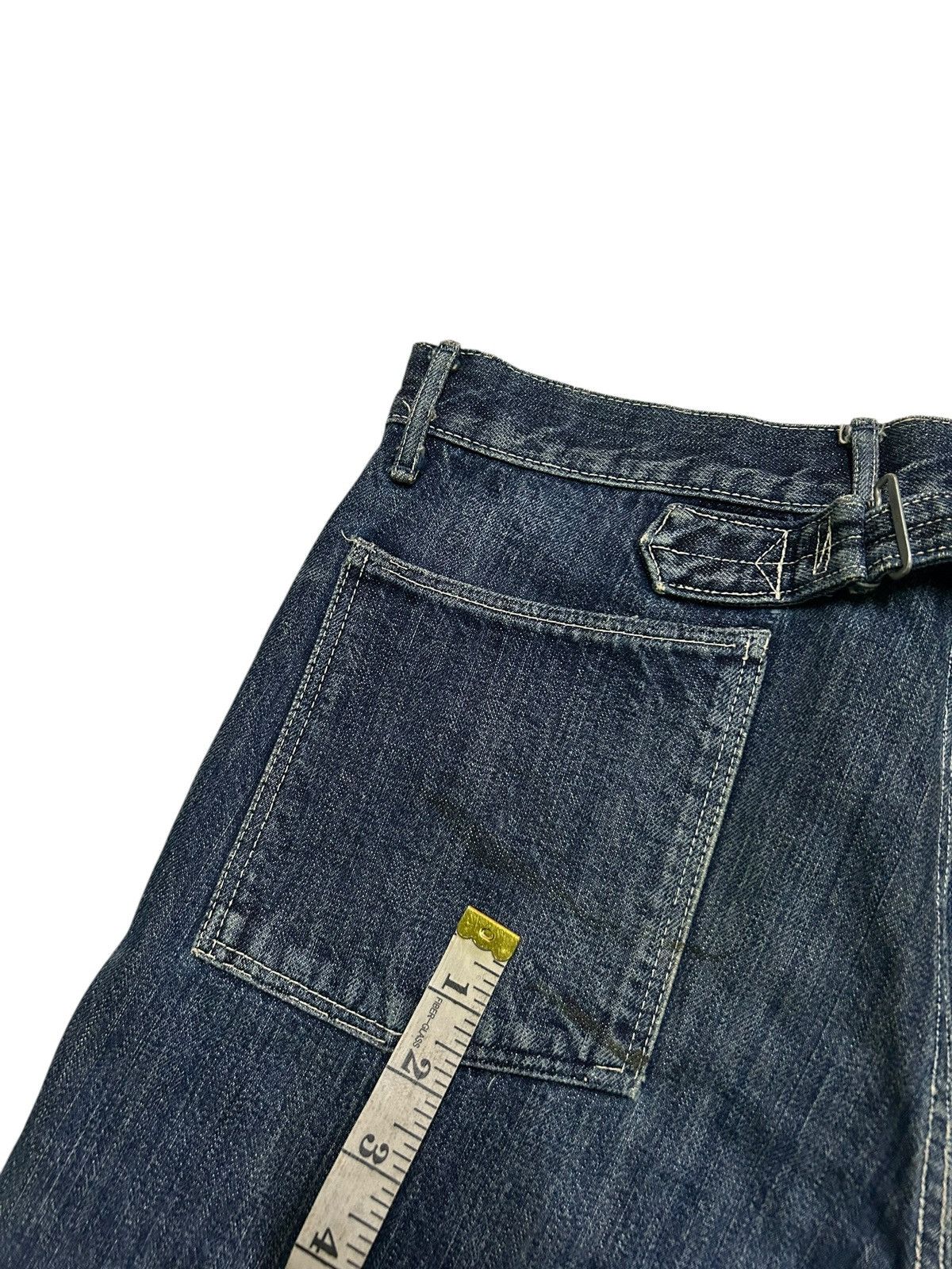 Kapital × Kapital Kountry KAPITAL FLARE SELVEDGE BUCKLE BACK DISTRESSED DENIM ☠️☠️🎌 Size US 31 - 22 Thumbnail