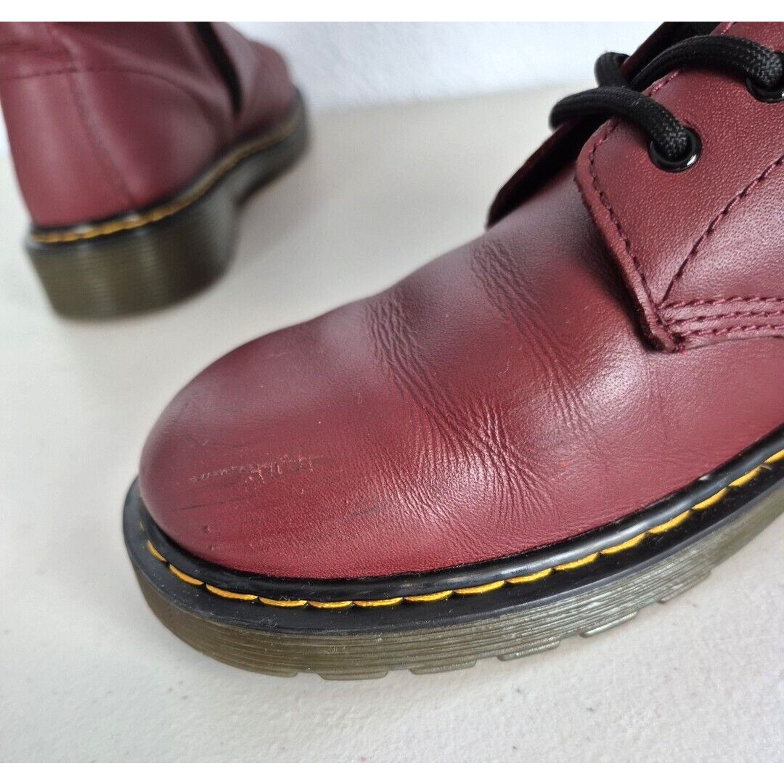 Dr. Martens Dr. Martens 1460 Y Combat Boots Womens US 7 Cherry Red Size US 7 / IT 37 - 8 Thumbnail