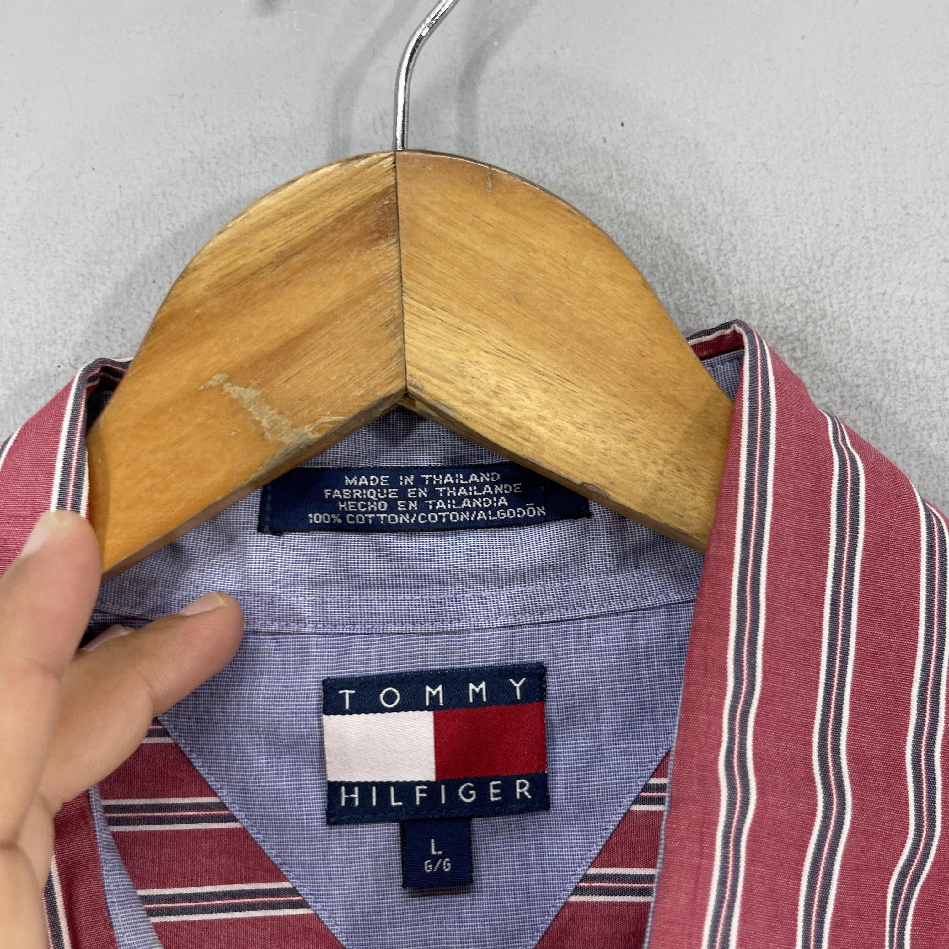 Tommy Hilfiger × Vintage Vintage TOMMY HILFIGER Multi Stripes Flannel Button Up Size US L / EU 52-54 / 3 - 5 Thumbnail
