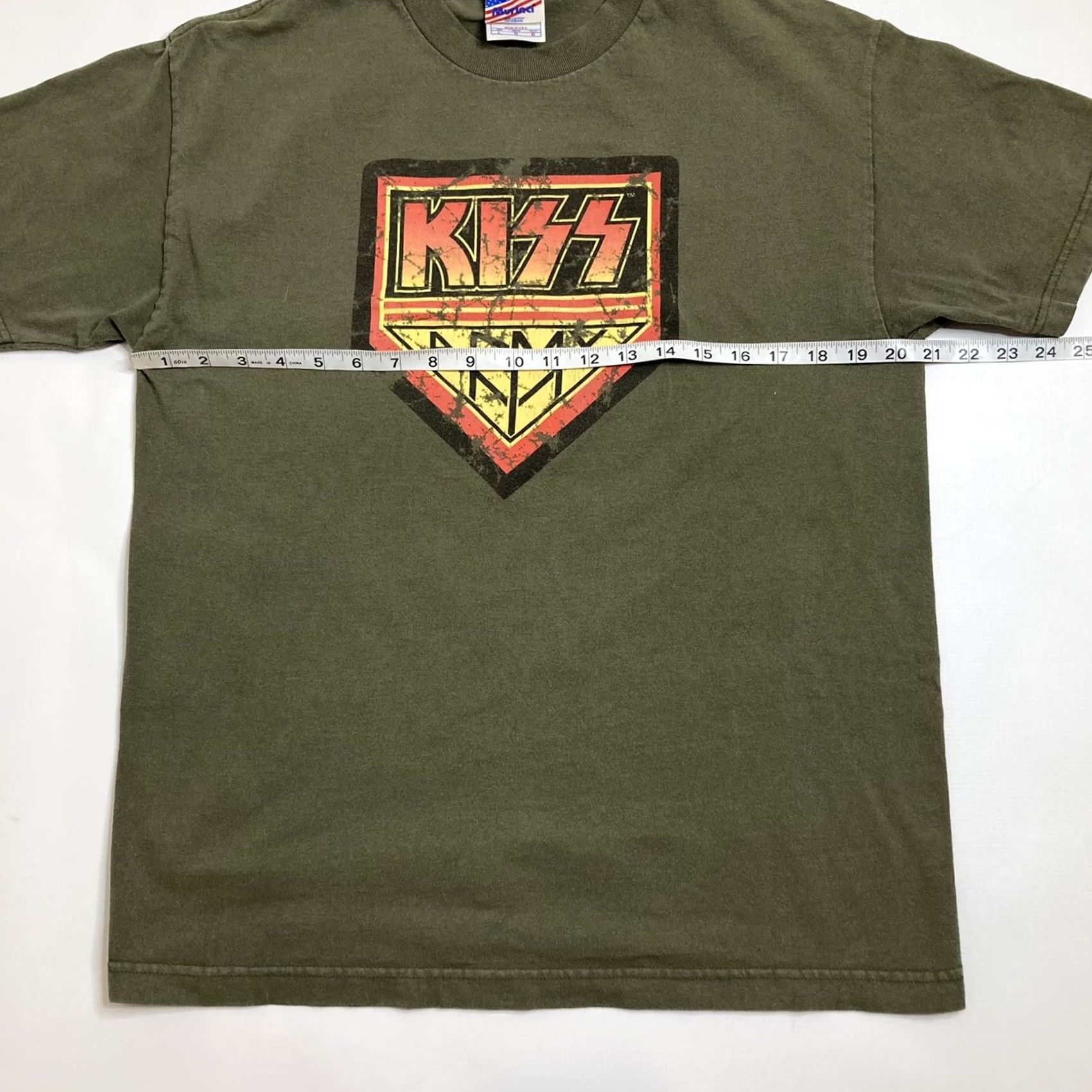 Vintage VINTAGE Murina Marina Kiss Army T Shirt Rock Tee Men’s Size L Green Made In The USA Size US L / EU 52-54 / 3 - 6 Thumbnail