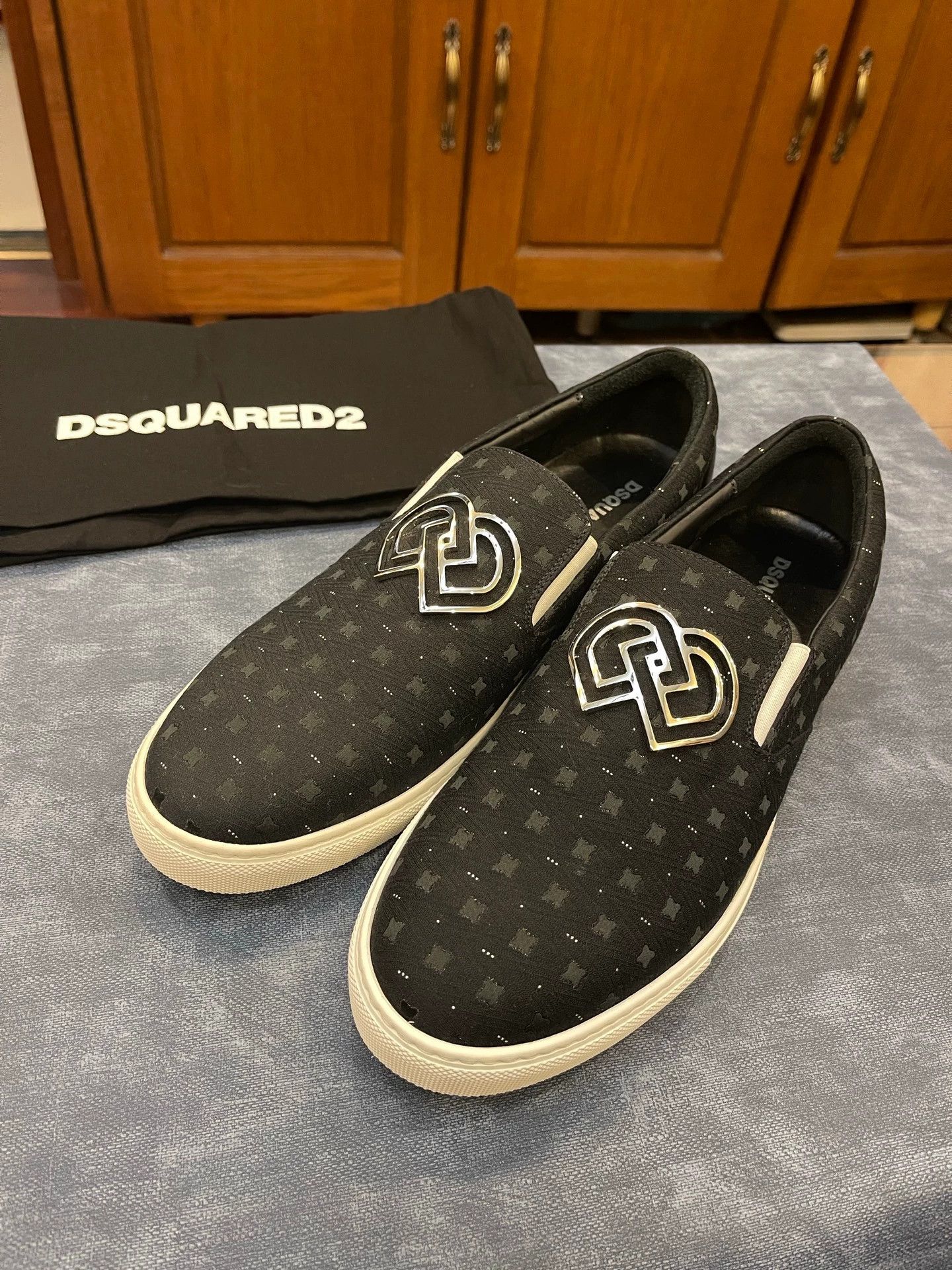 Dsquared2 Dsquared2 D2 Woven Leather Sneaker New w/ Dust Bag Size US 7 / EU 40 - 1 Thumbnail