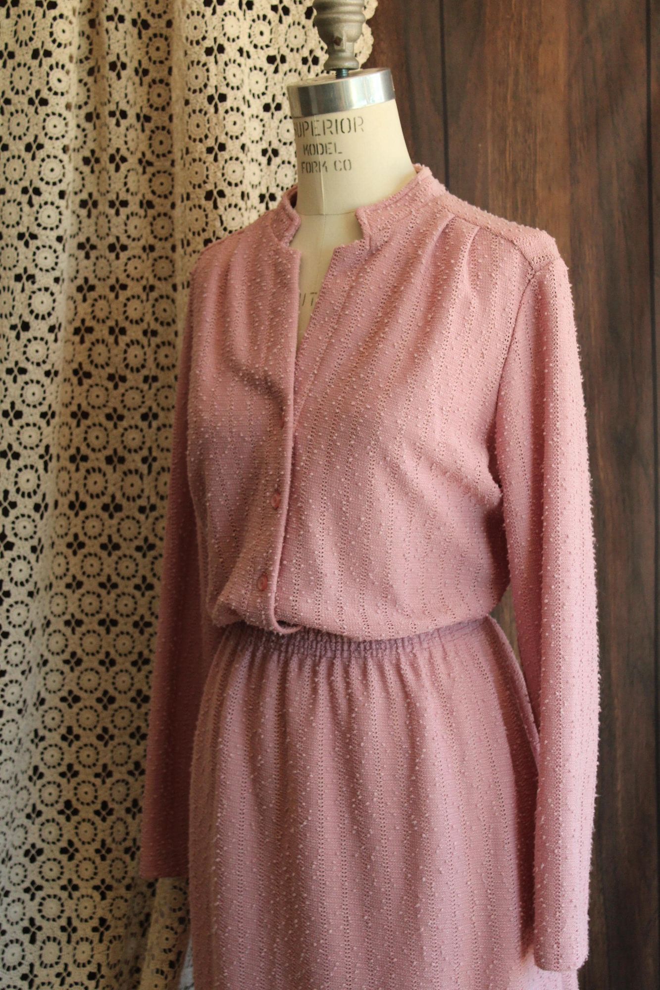 Vintage Vintage 1970s 1980s Dress, Volup Size Sears Pink Knit Sweate Size XL / US 12-14 / IT 48-50 - 7 Thumbnail