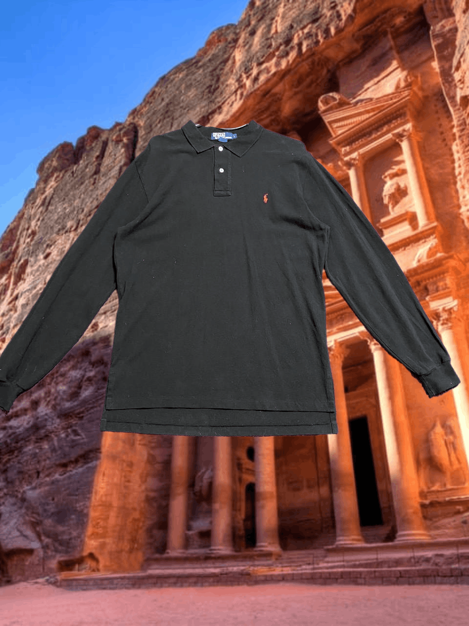 Polo Ralph Lauren Y2K Long Sleeve black Polo by Ralph Lauren Vintage Size US L / EU 52-54 / 3 - 1 Thumbnail