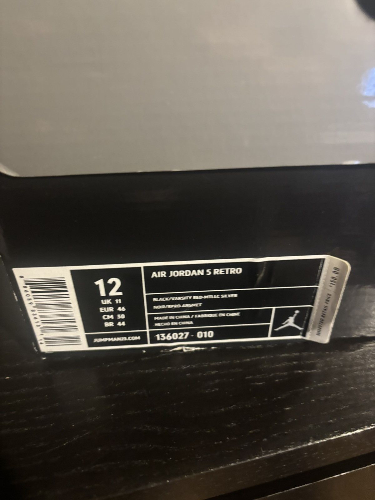Jordan Brand Jordan 5 Black Metallic 2016 Size US 12 / EU 45 - 19 Thumbnail