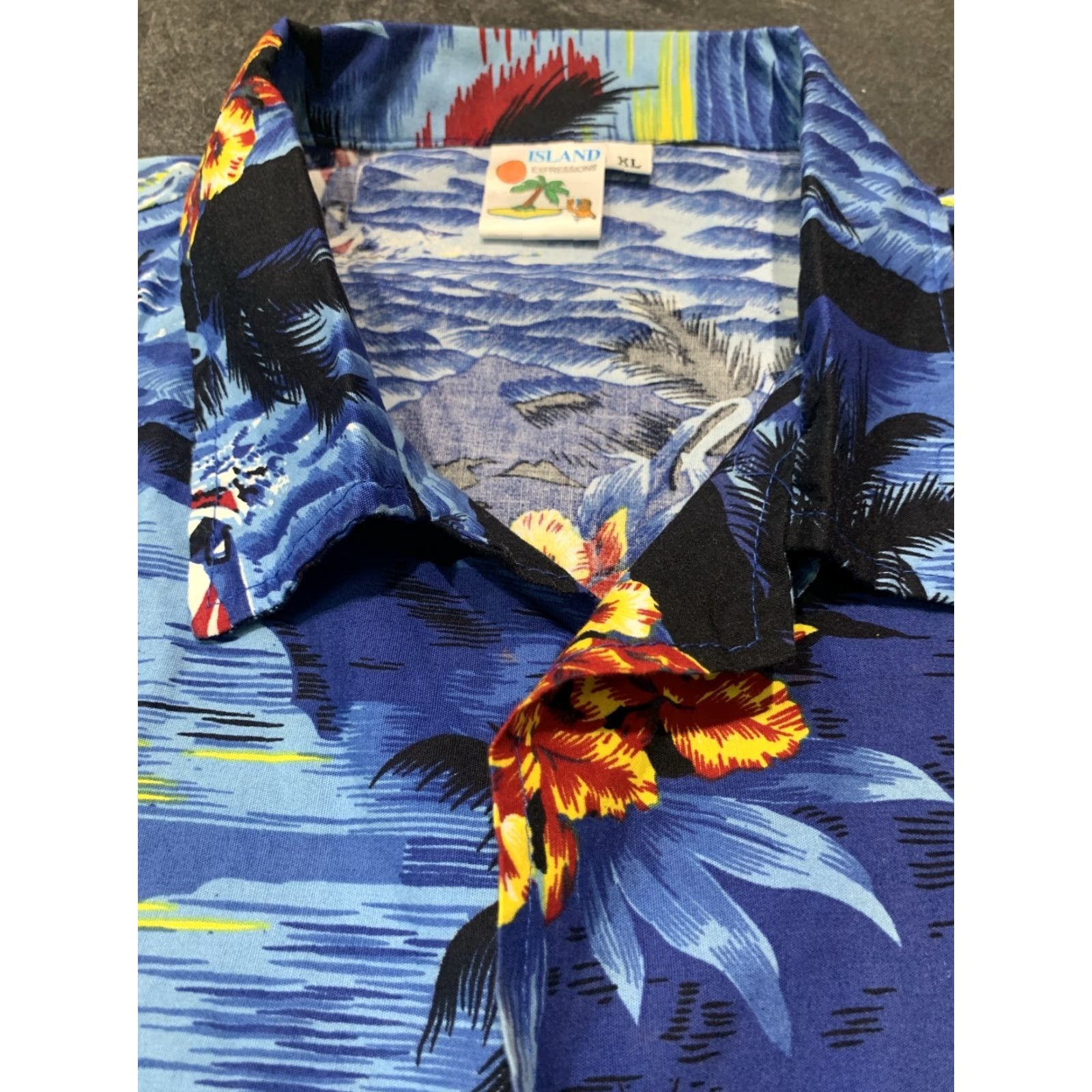 Vintage VINTAGE Island Expressions XL palms water Hawaiian button mens shirt Cotton Size US XL / EU 56 / 4 - 7 Thumbnail