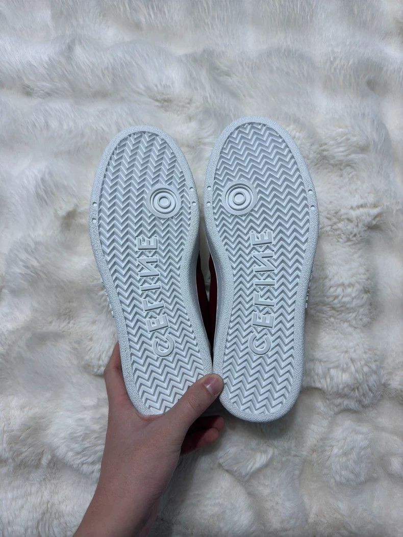 Celine Celine Red and white color-block casual board shoes Size US 6 / EU 39 - 5 Thumbnail
