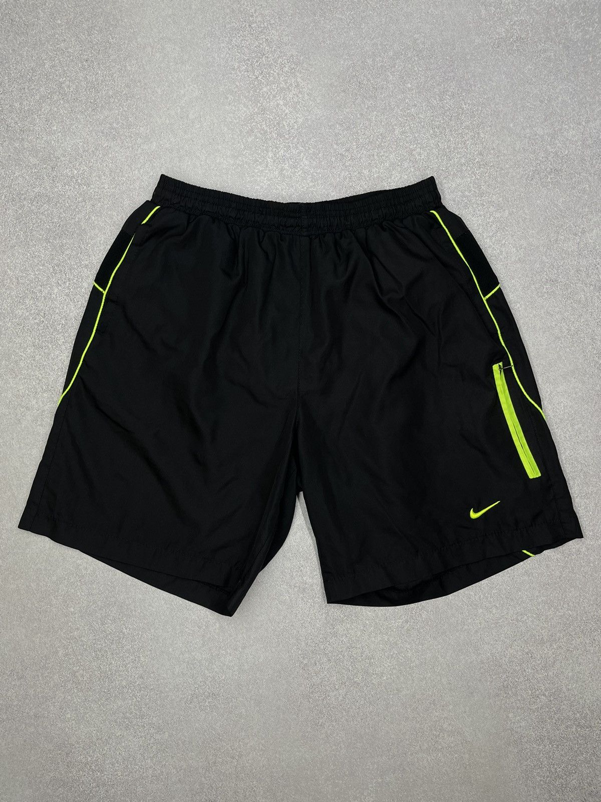 Vintage Nike Athletic Nylon Black Shorts Swoosh Y2K ACG TN