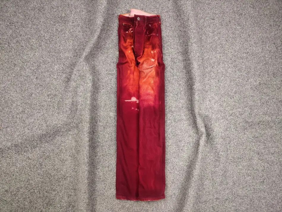 Levi's Vintage 90's Levis 501 DIstressed Denim Paint Red Jeans Size US 29 - 1 Thumbnail