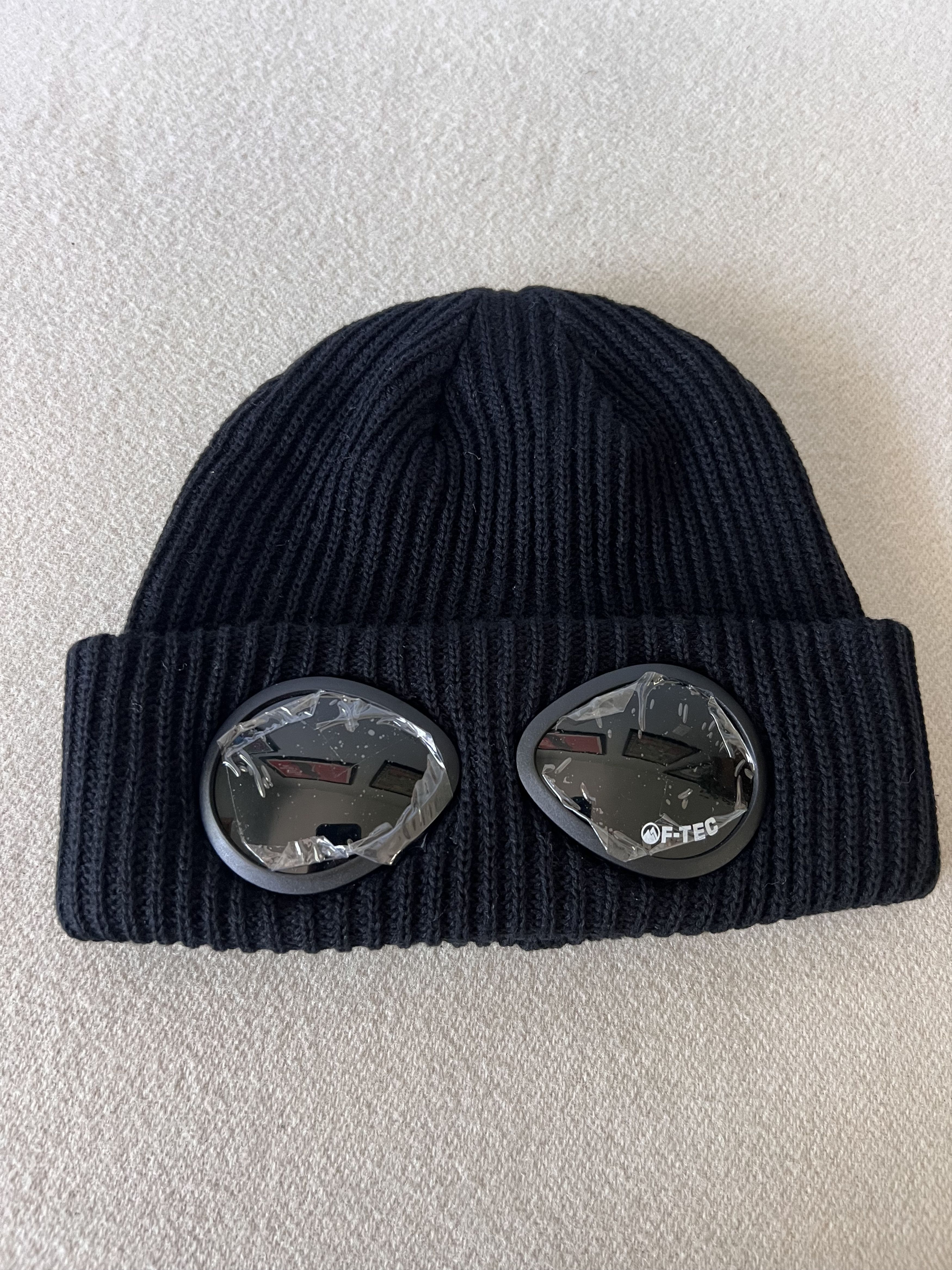 Pre-owned Fuck The Population Ftp F-tec Goggle Logo Beanie In Black