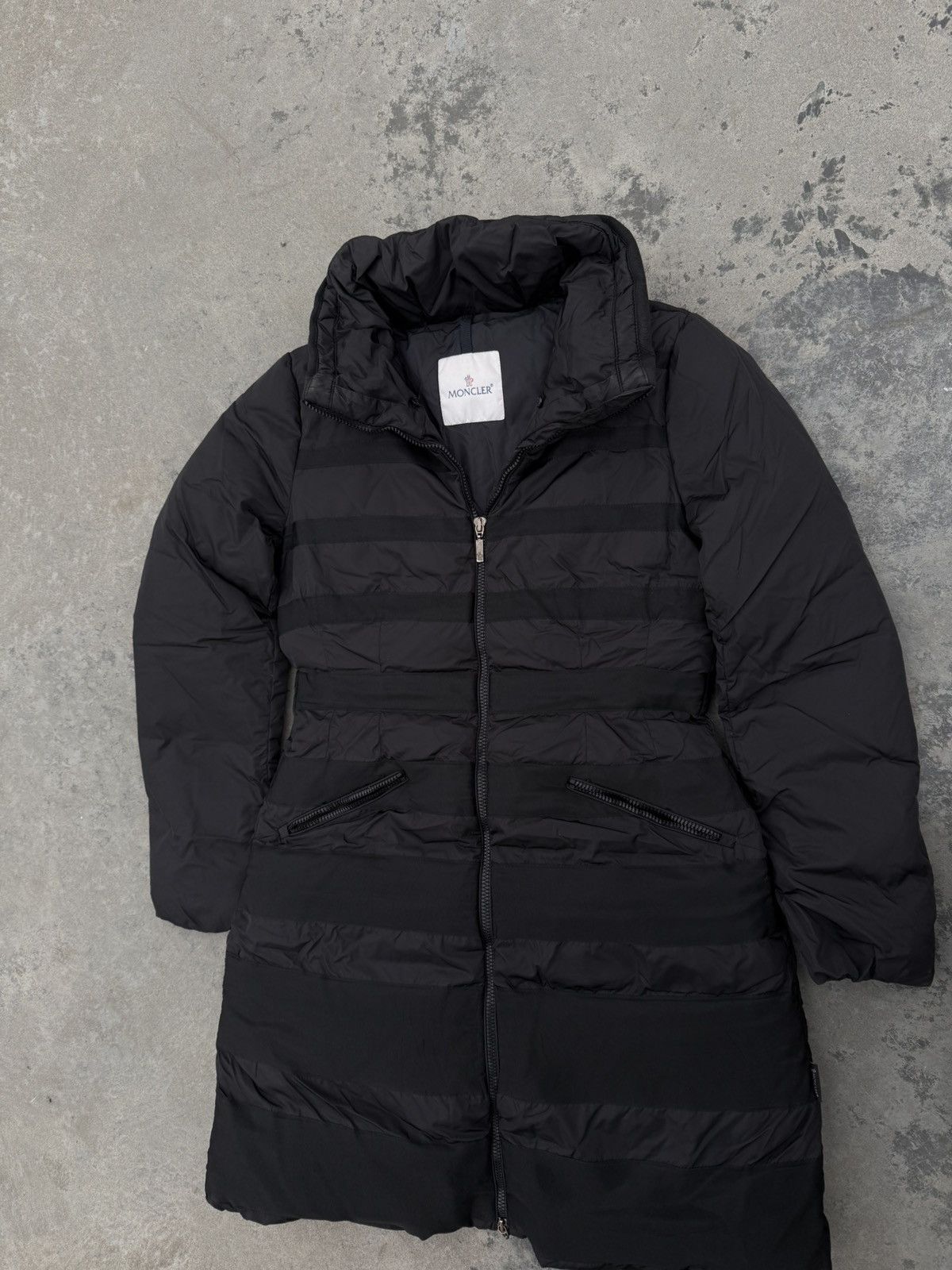 Moncler Vintage Moncler Women Long Puffer Down Black Jacket Size L / US 10 / IT 46 - 2 Thumbnail