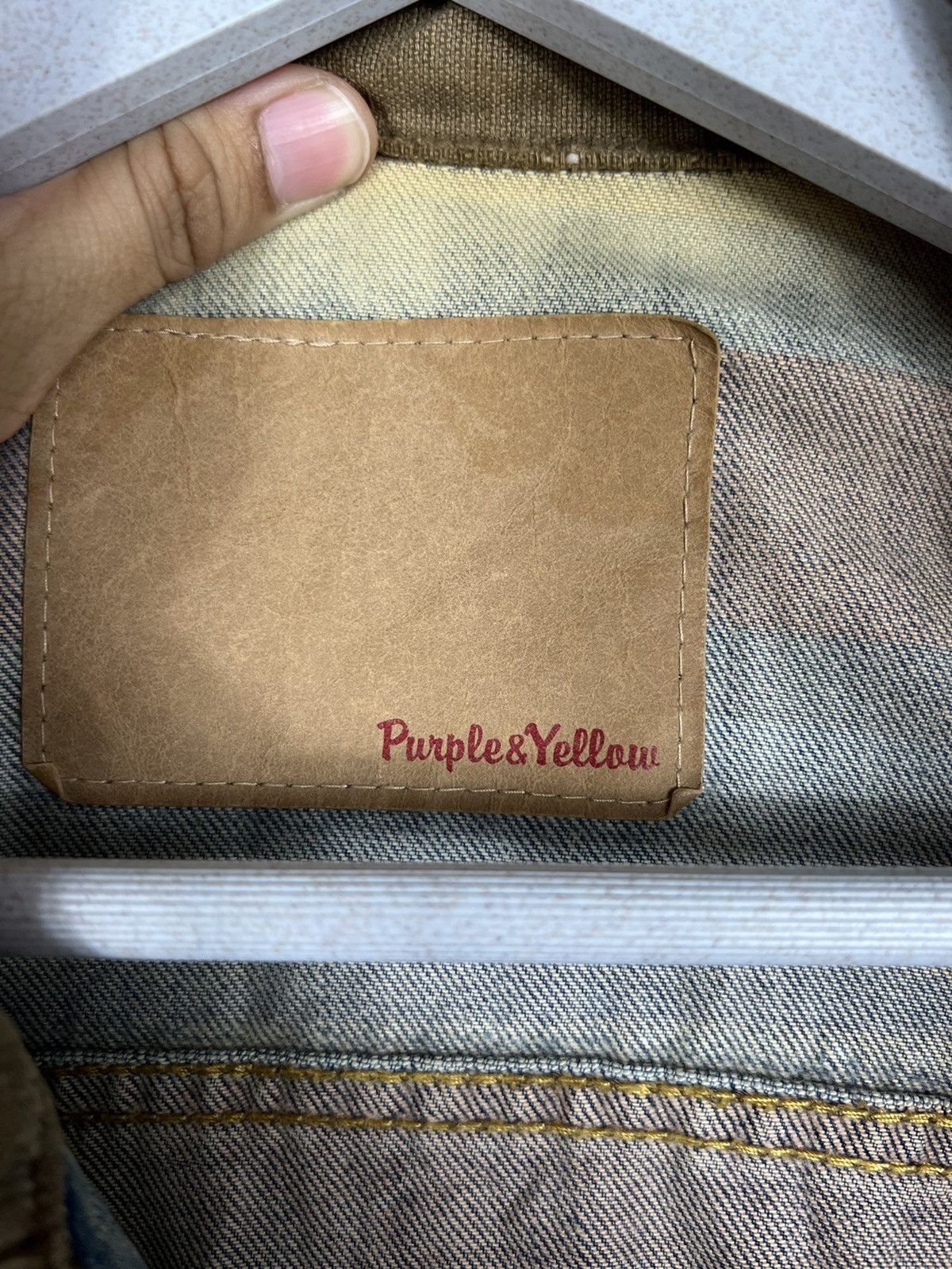 Japanese Brand 🔥 PUPPLE & YELLOW TRUCKER DENIM JACKET Size US M / EU 48-50 / 2 - 13 Thumbnail