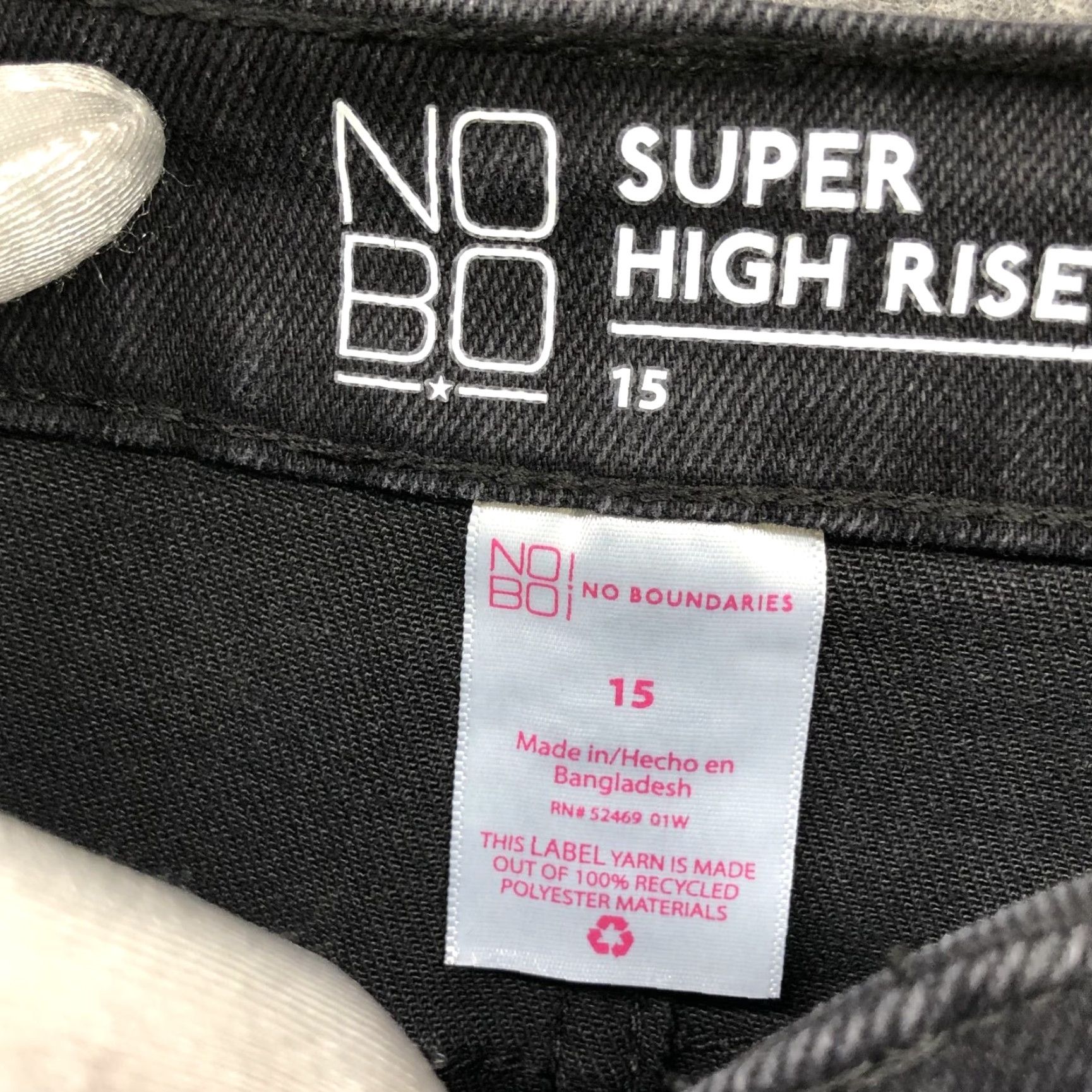 Vintage NWT No Boundaries Super High Rise Straight Curvy Jeans Juniors Womens 15 Black Size 36" / US 14 / IT 50 - 7 Thumbnail