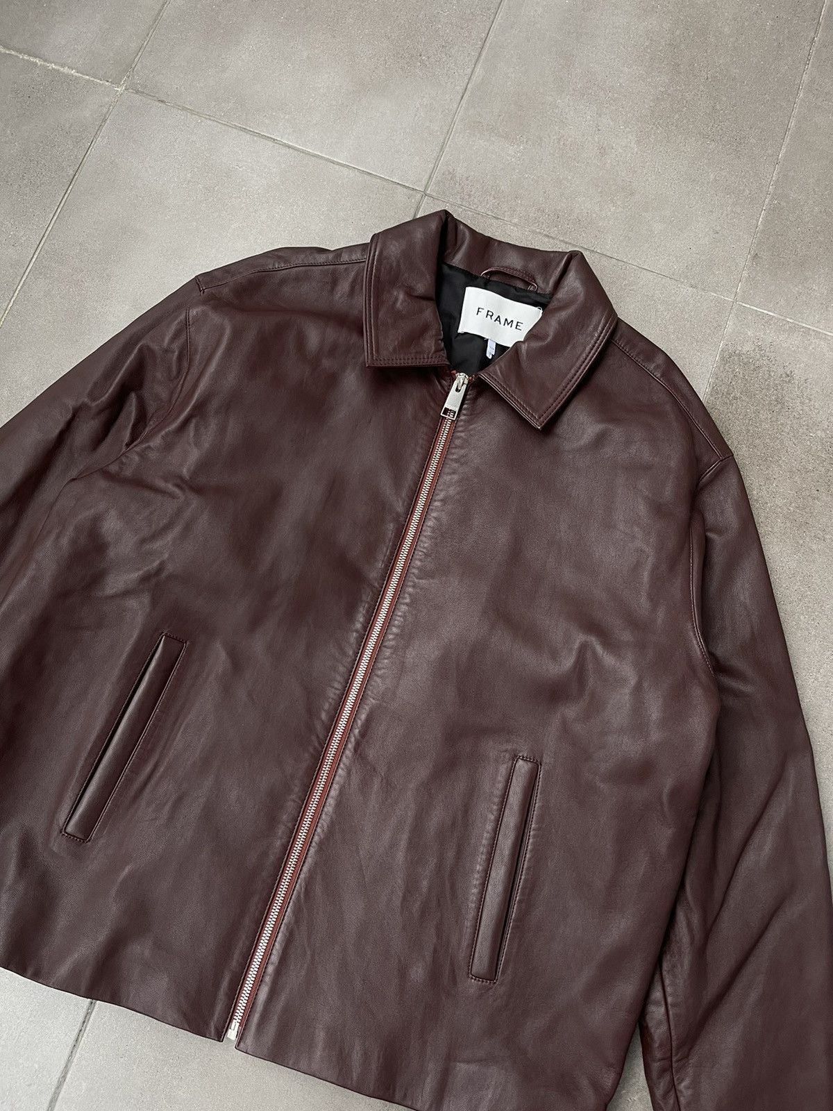 Frame !DS! SS23 Frame Burgundy Red Leather Jacket Size US M / EU 48-50 / 2 - 11 Thumbnail